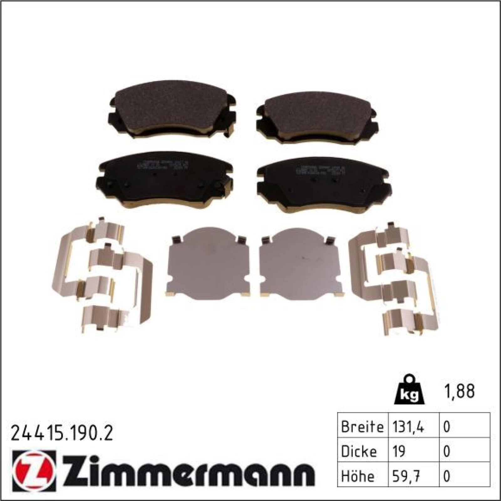 ZIMMERMANN Bremsbeläge 24415.190.2