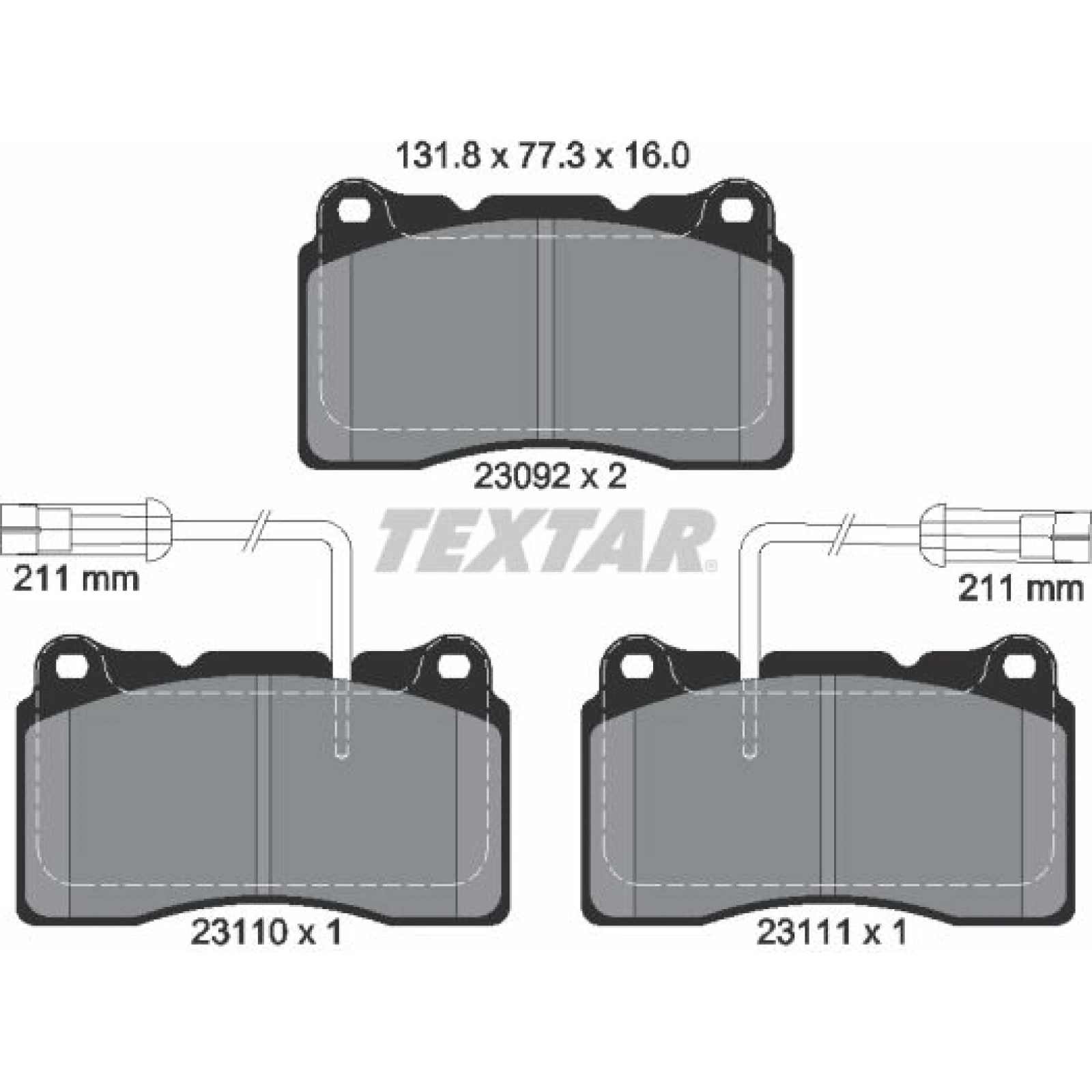 Bremsbelagsatz Alfa S. 159/166/Brera/Spider 2 Sensoren -07 Siehe Katalog 2309201