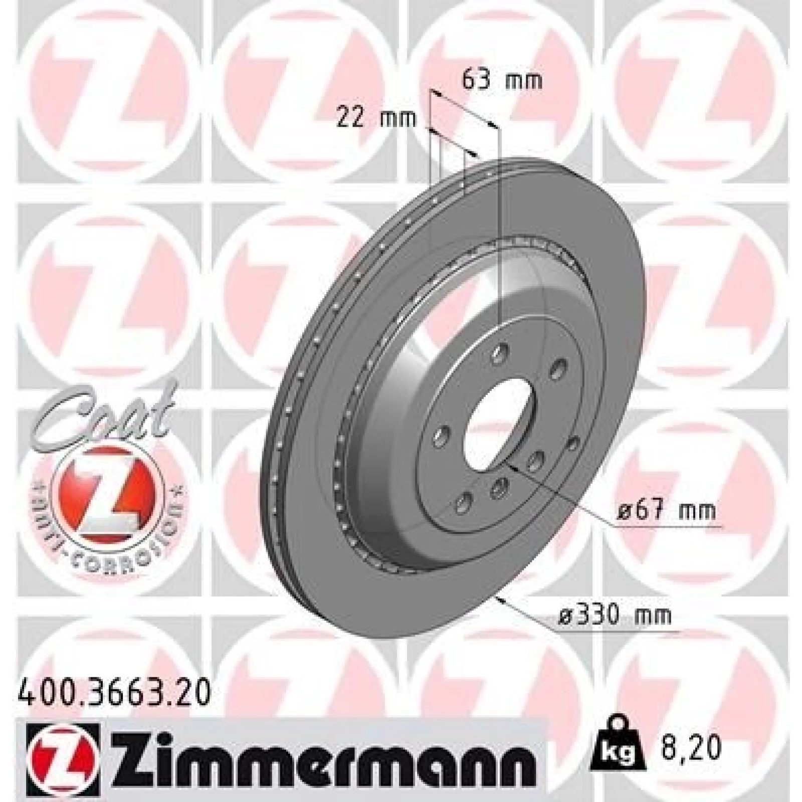 ZIMMERMANN Bremsscheibe 400.3663.20