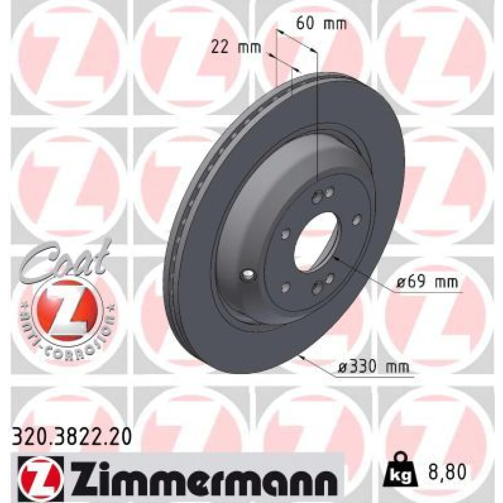 ZIMMERMANN Bremsscheibe 320.3822.20