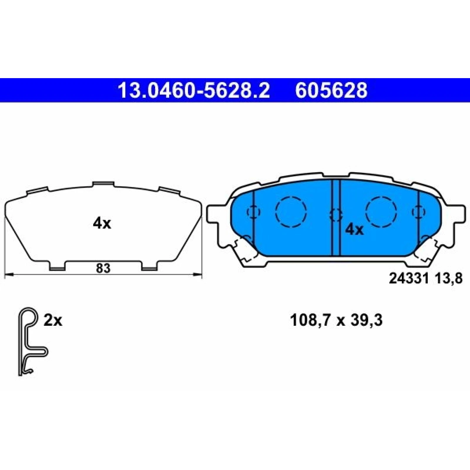 Bremsbelagsatz Subaru T. Forester/Impreza 2,0-2,5 00-08 13.0460-5628.2