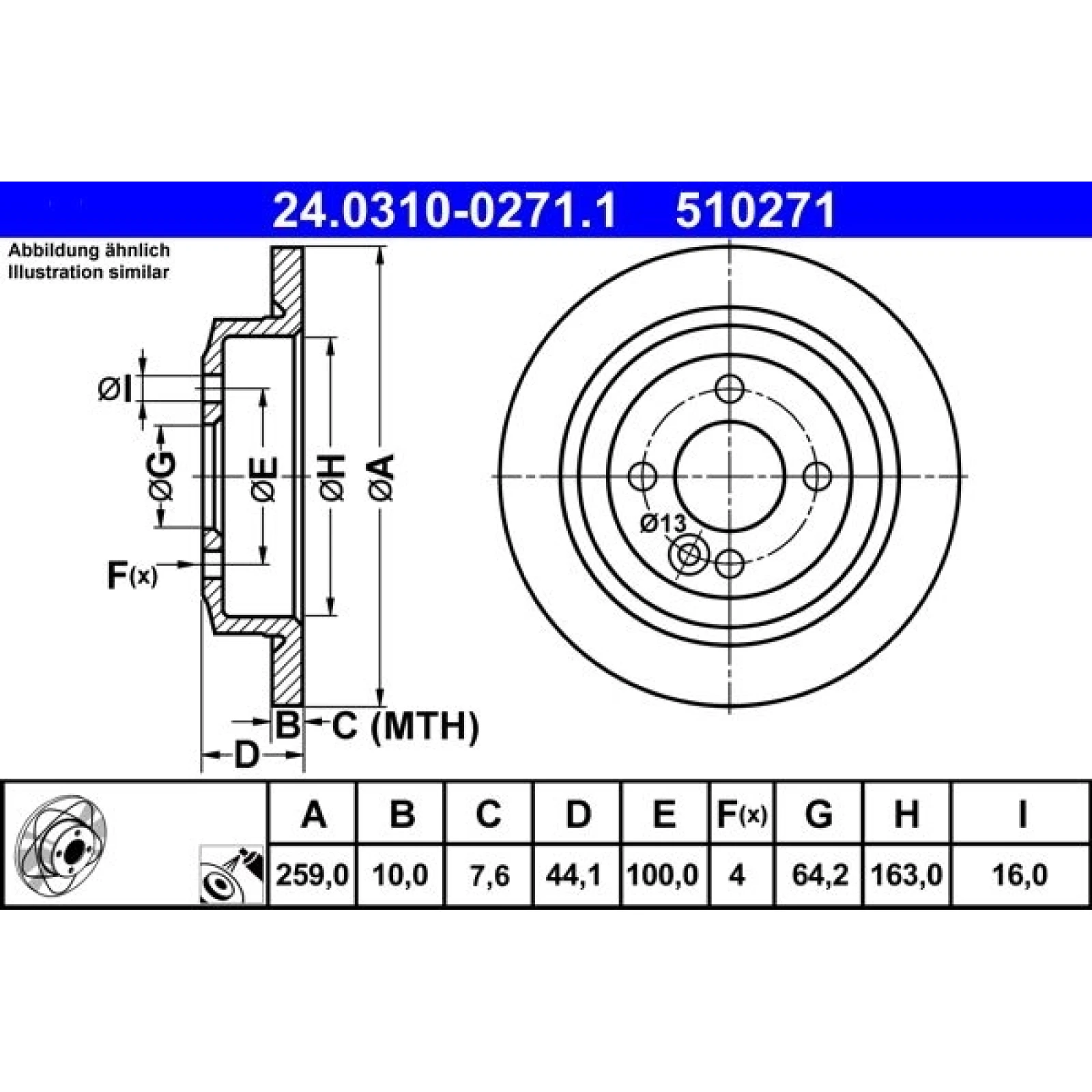 Bremsscheibe Mini T. One/Cooper 01-15 Power Disc 24.0310-0271.1