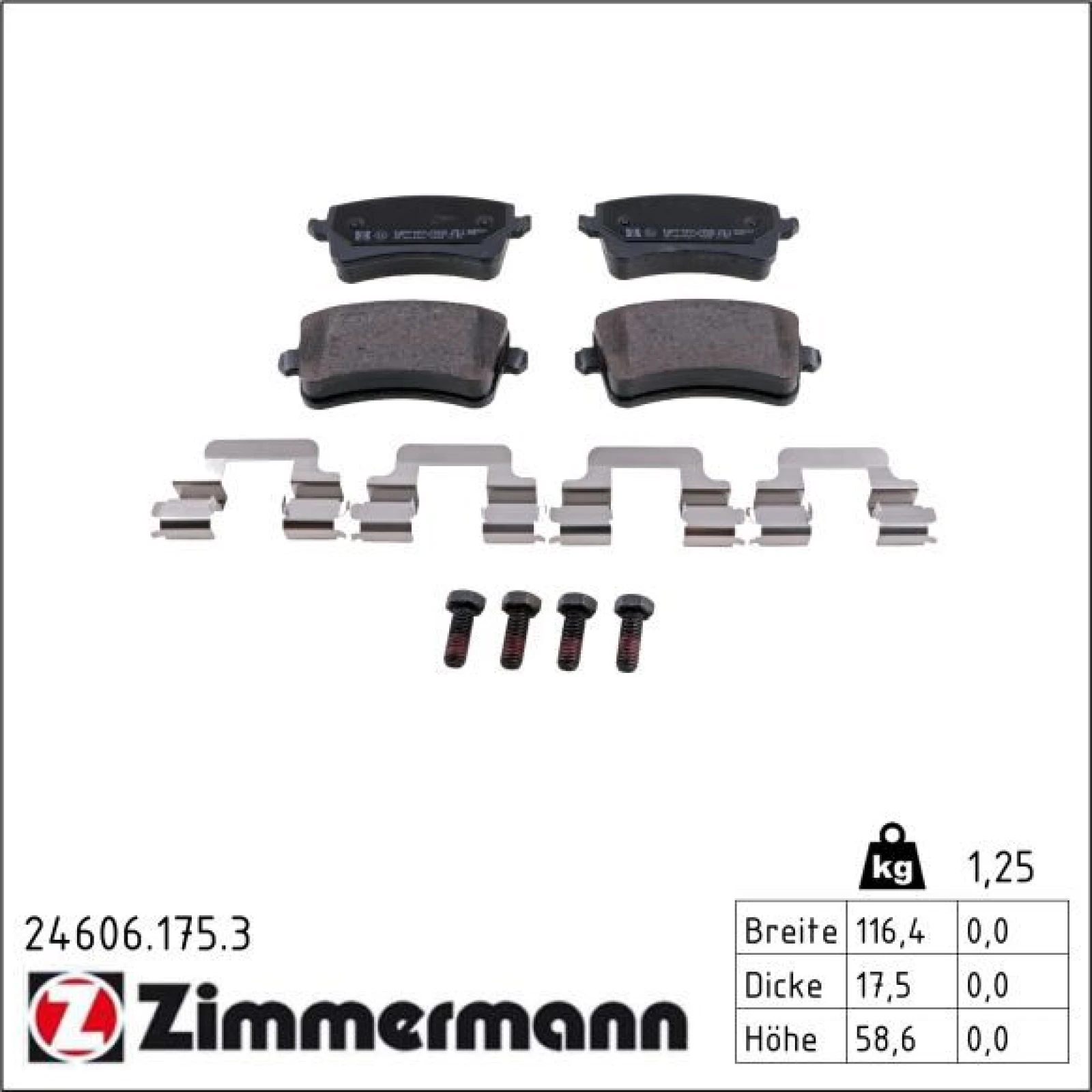 ZIMMERMANN Bremsbeläge 24606.175.3