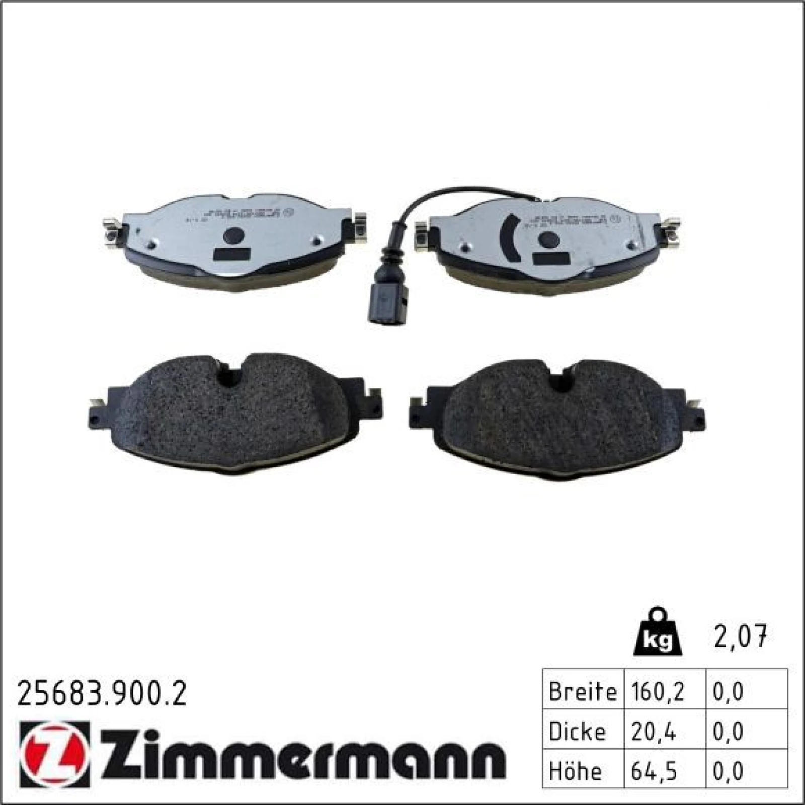 ZIMMERMANN Bremsbelagsatz, Scheibenbremse 25683.900.2