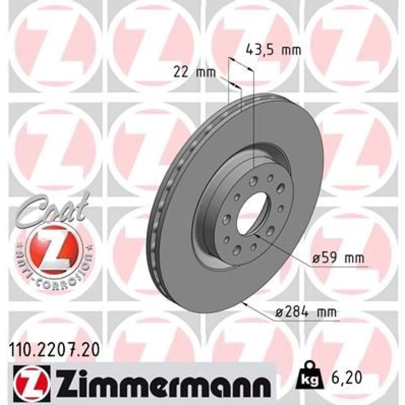 ZIMMERMANN Bremsscheibe 110.2207.20