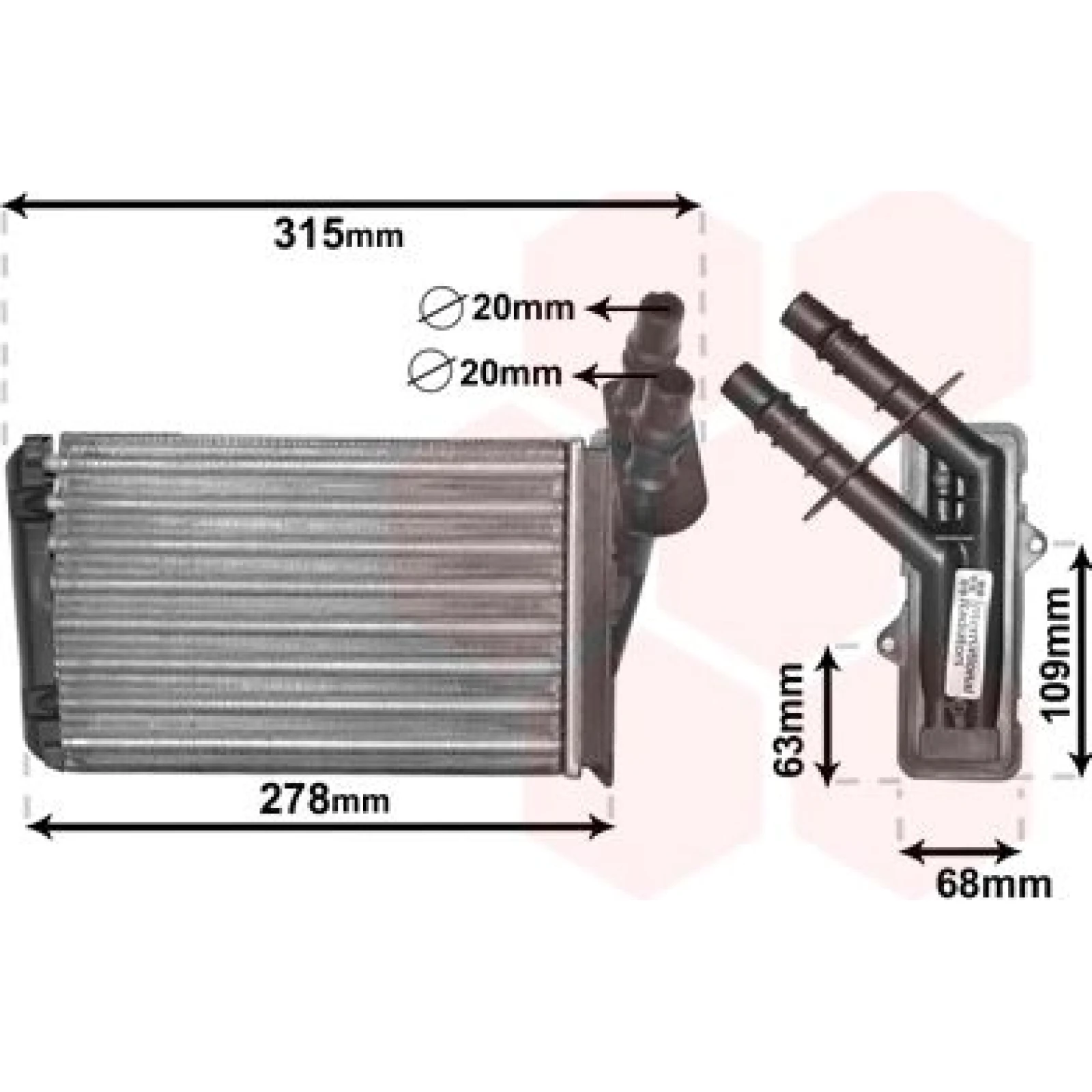 VAN WEZEL Wärmetauscher, Innenraumheizung 43006228