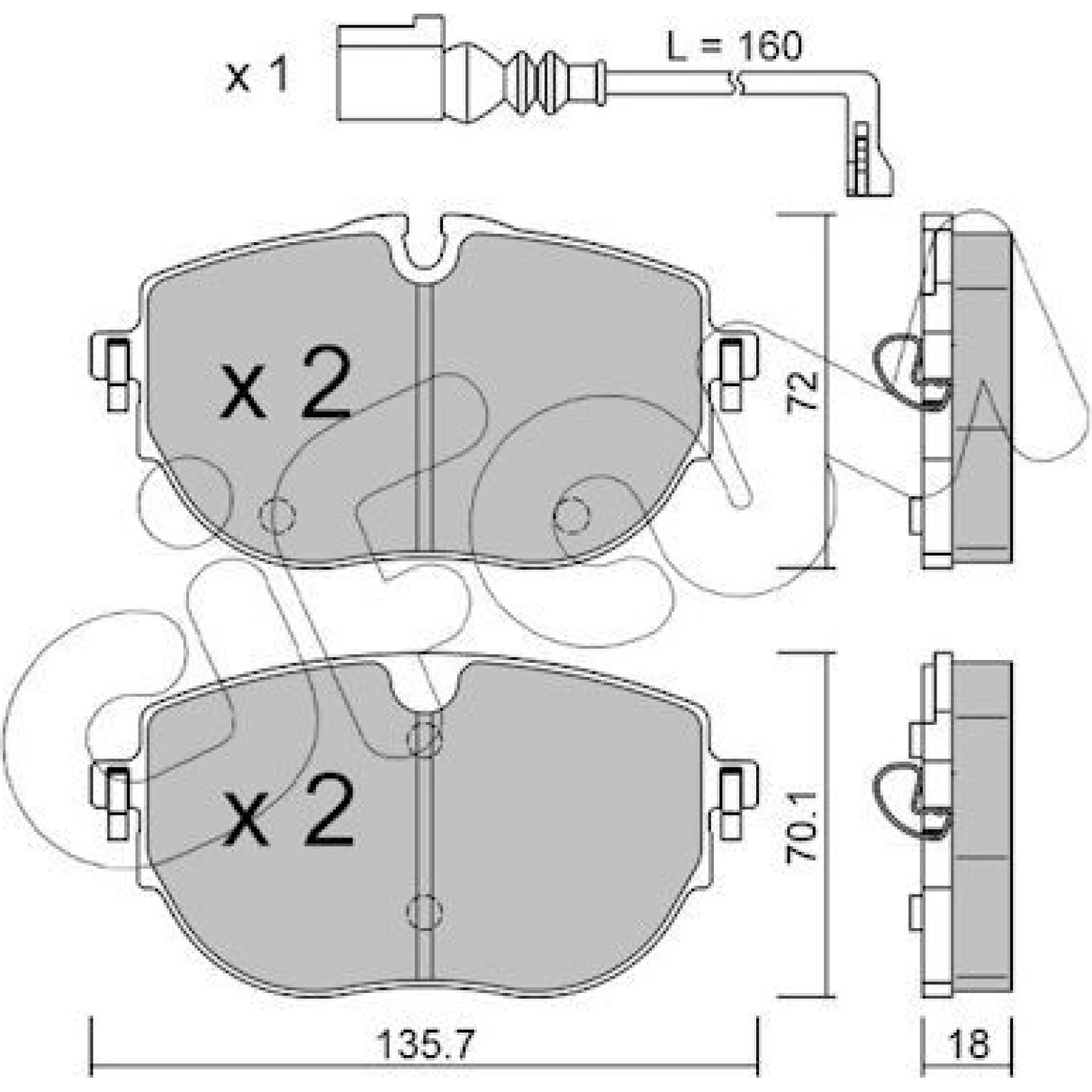 CIFAM Bremsbelagsatz, Scheibenbremse 822-1321-0
