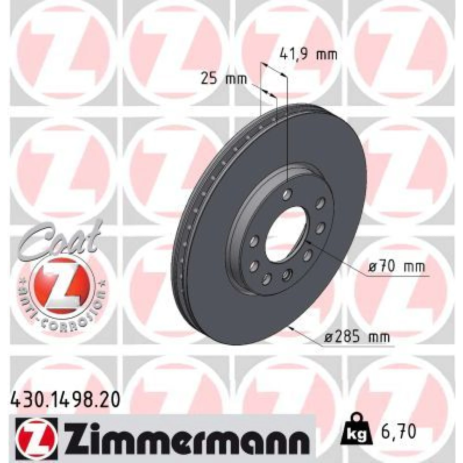 ZIMMERMANN Bremsscheibe 430.1498.20