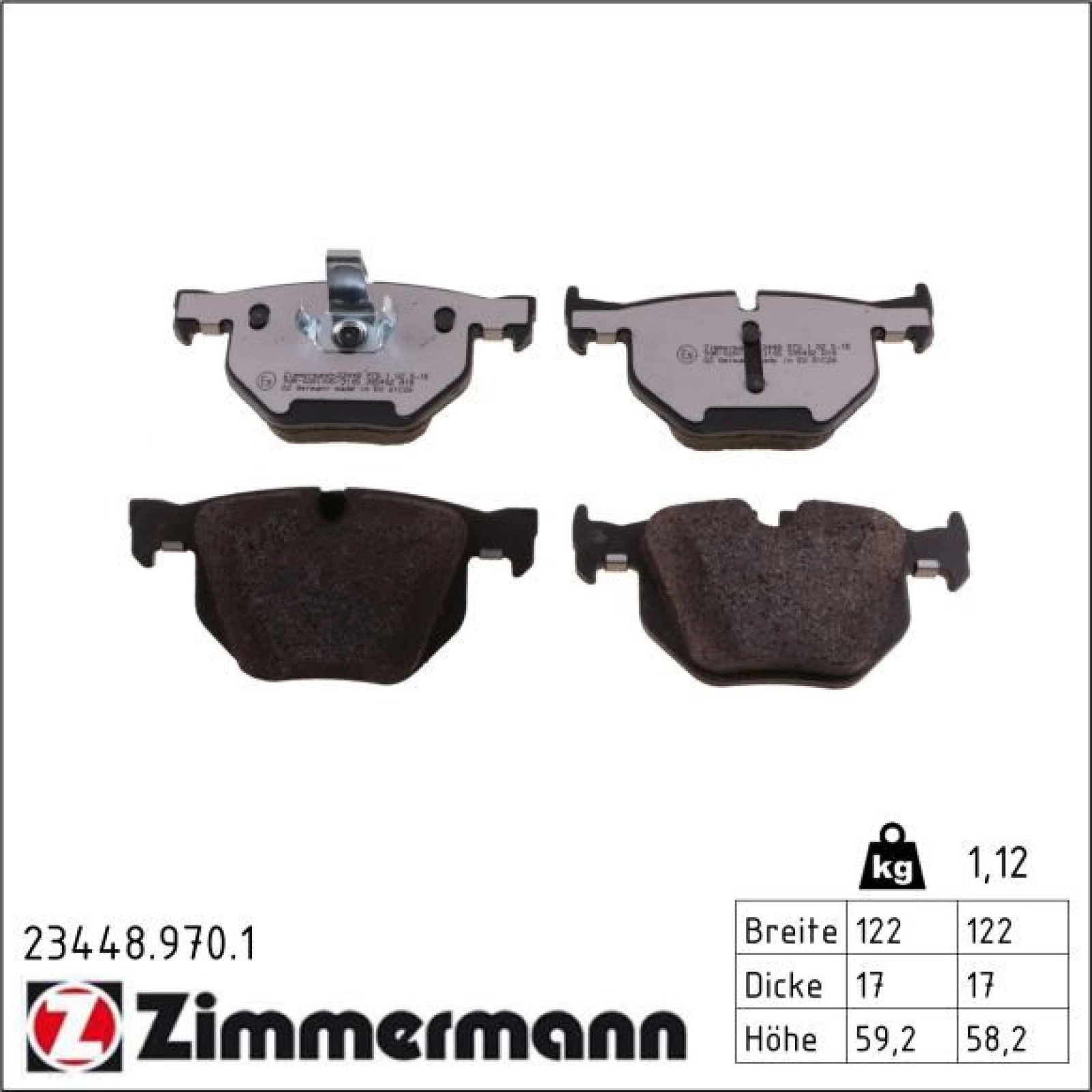 ZIMMERMANN Bremsbeläge 23448.970.1