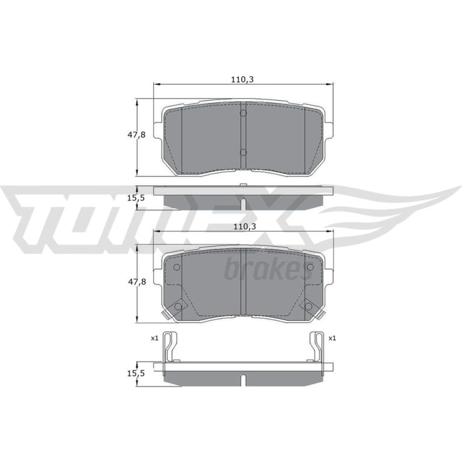 TOMEX brakes Bremsbelagsatz, Scheibenbremse TX 17-50