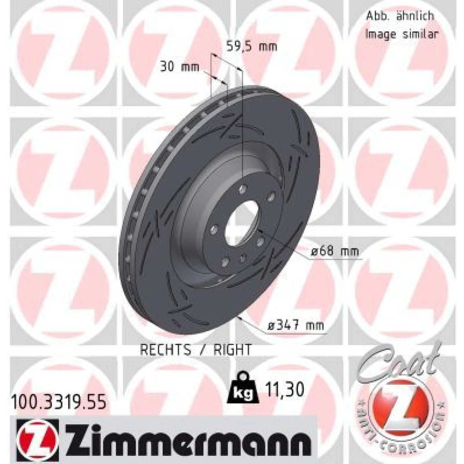 ZIMMERMANN Bremsscheibe 100.3319.55