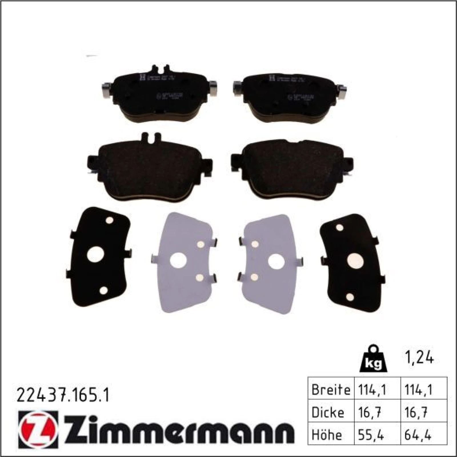 ZIMMERMANN Bremsbeläge 22437.165.1