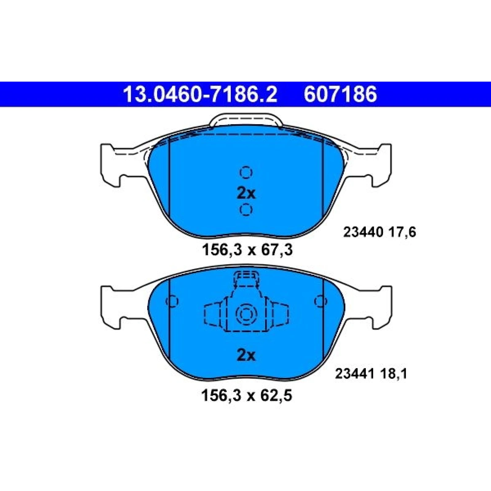 Bremsbelagsatz Ford P. Fiesta/Focus/Tourneo/Transit 1,8-2,0 02-13 13.0460-7186.2