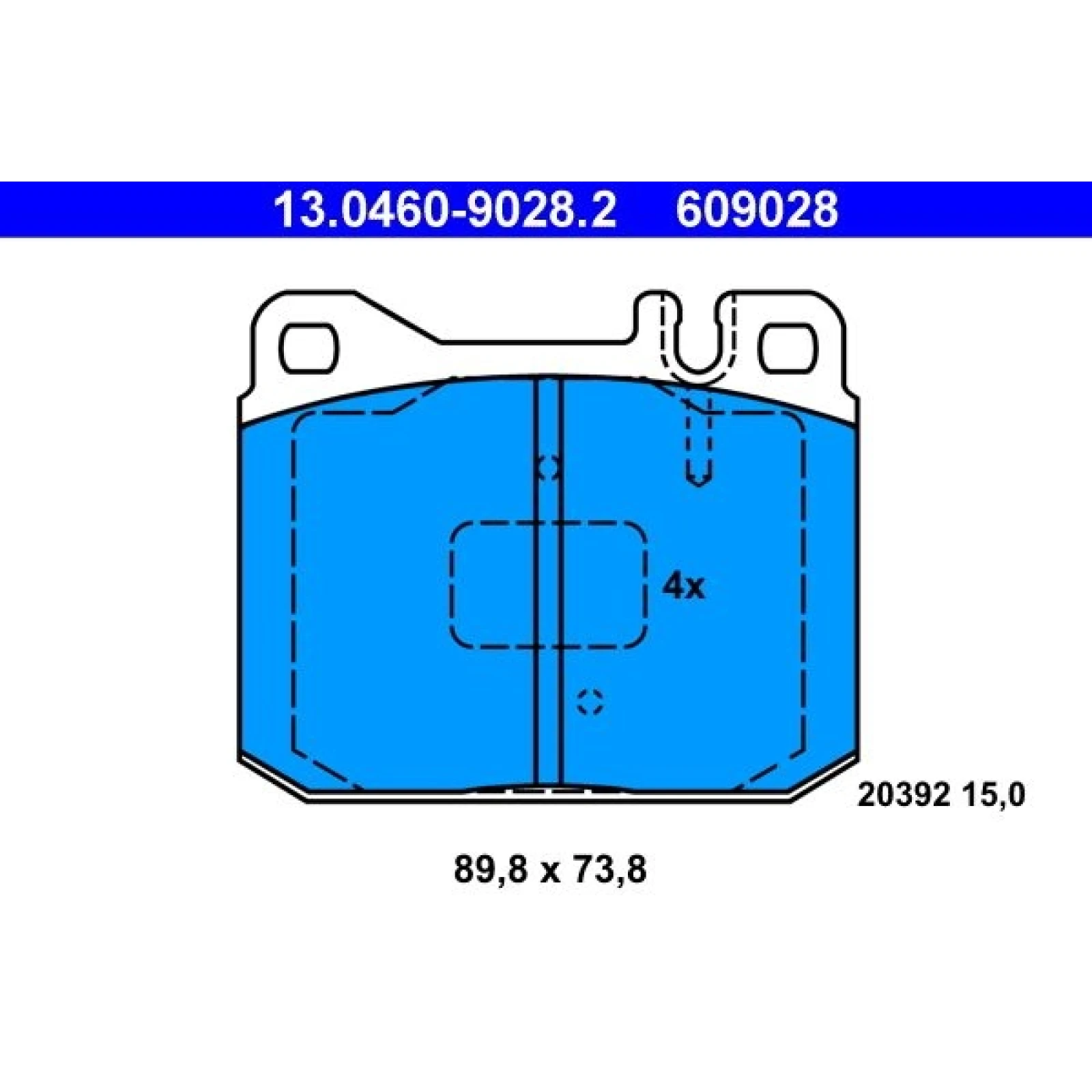 Bremsbelagsatz Db P. W114/W115/W116/W123 69-81 13.0460-9028.2