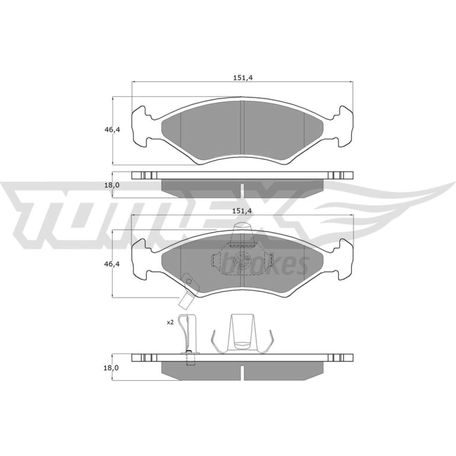 TOMEX brakes Bremsbelagsatz, Scheibenbremse TX 10-29