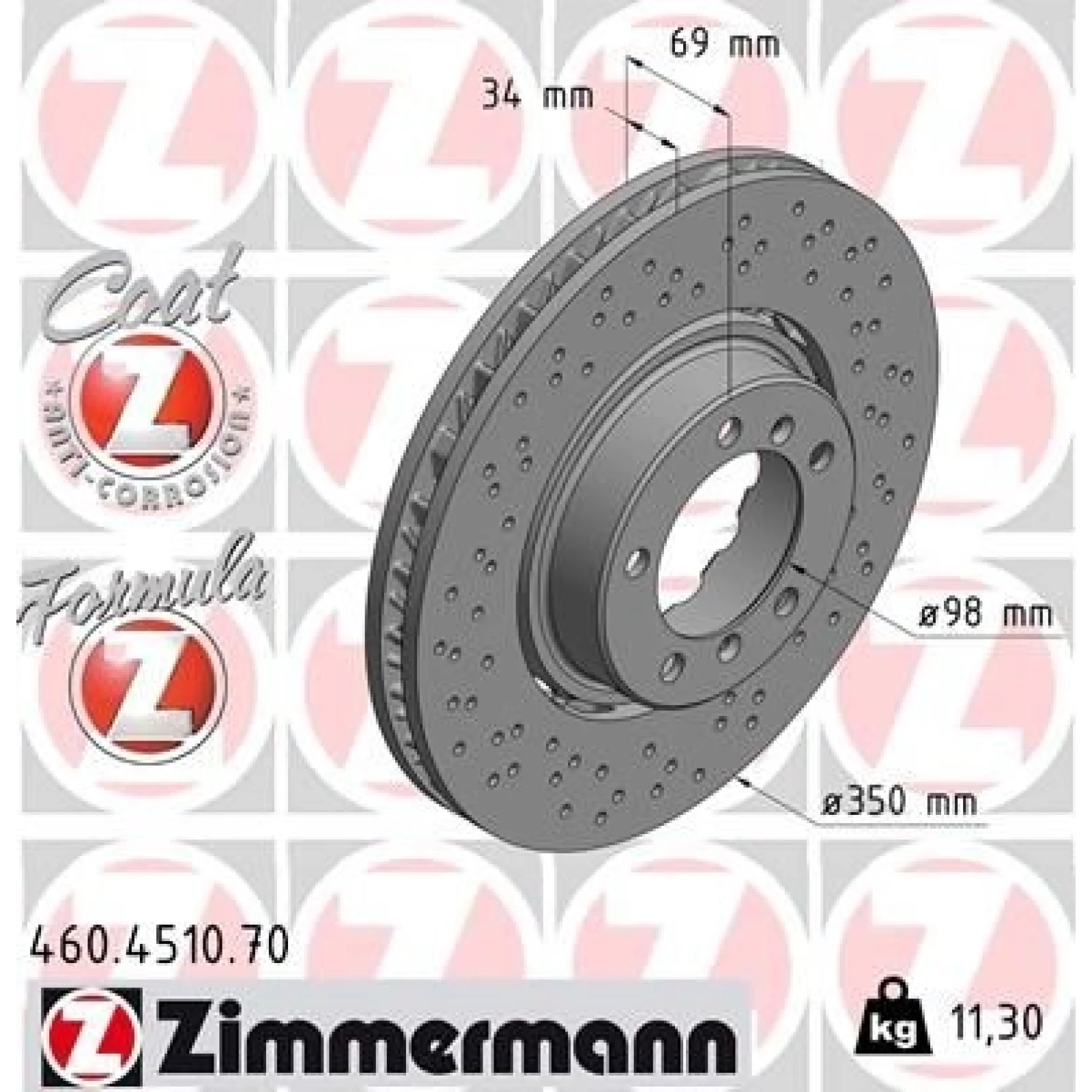 ZIMMERMANN Bremsscheibe 460.4510.70