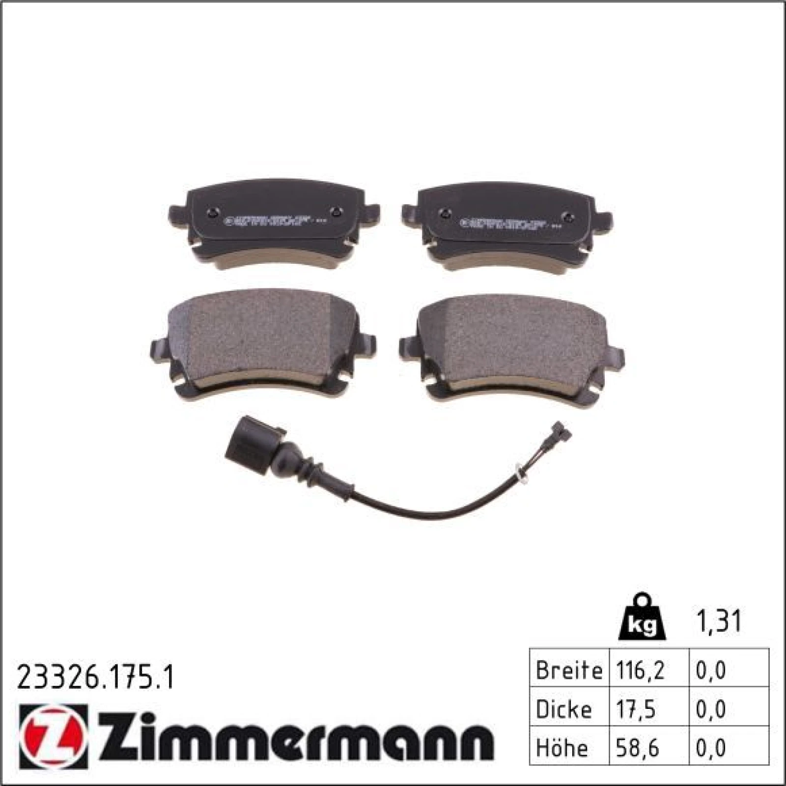 ZIMMERMANN Bremsbeläge 23326.175.1