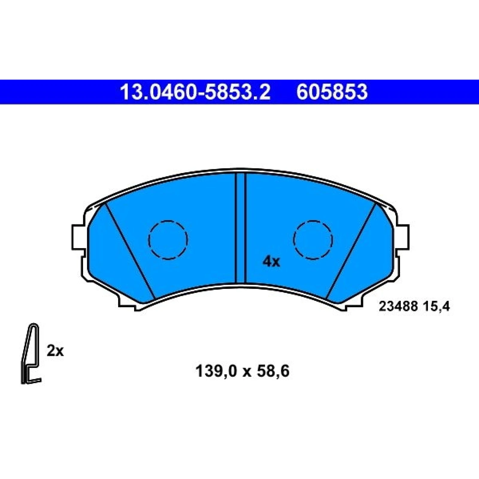 Bremsbelagsatz Mitsubishi P. Grandis/Pajero 2.0-3.2 Di-D 00 13.0460-5853.2