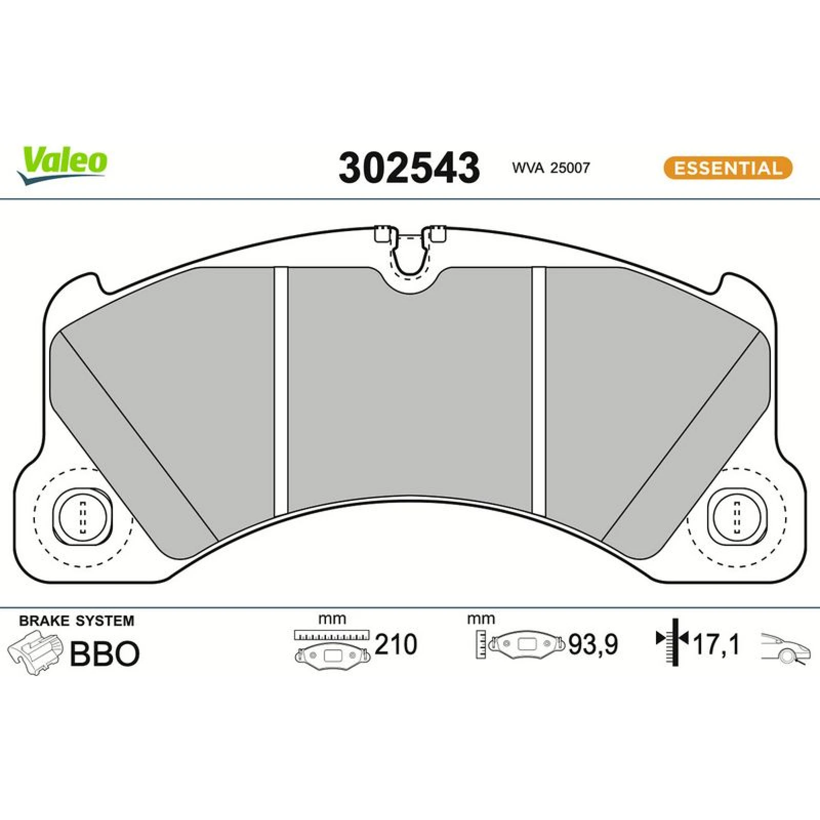 VALEO Bremsbeläge 302543