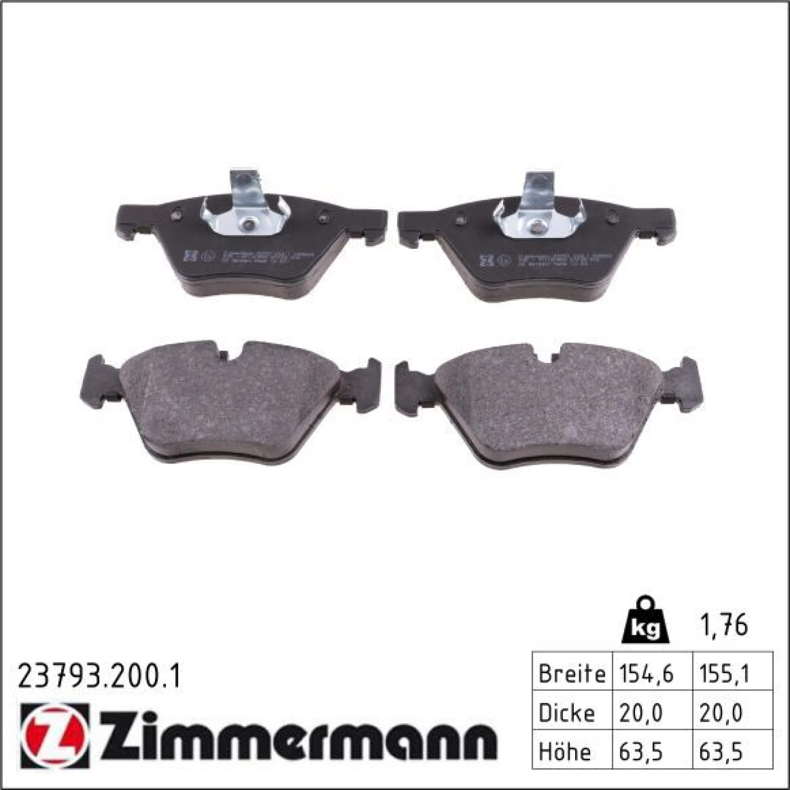 ZIMMERMANN Bremsbeläge 23793.200.1