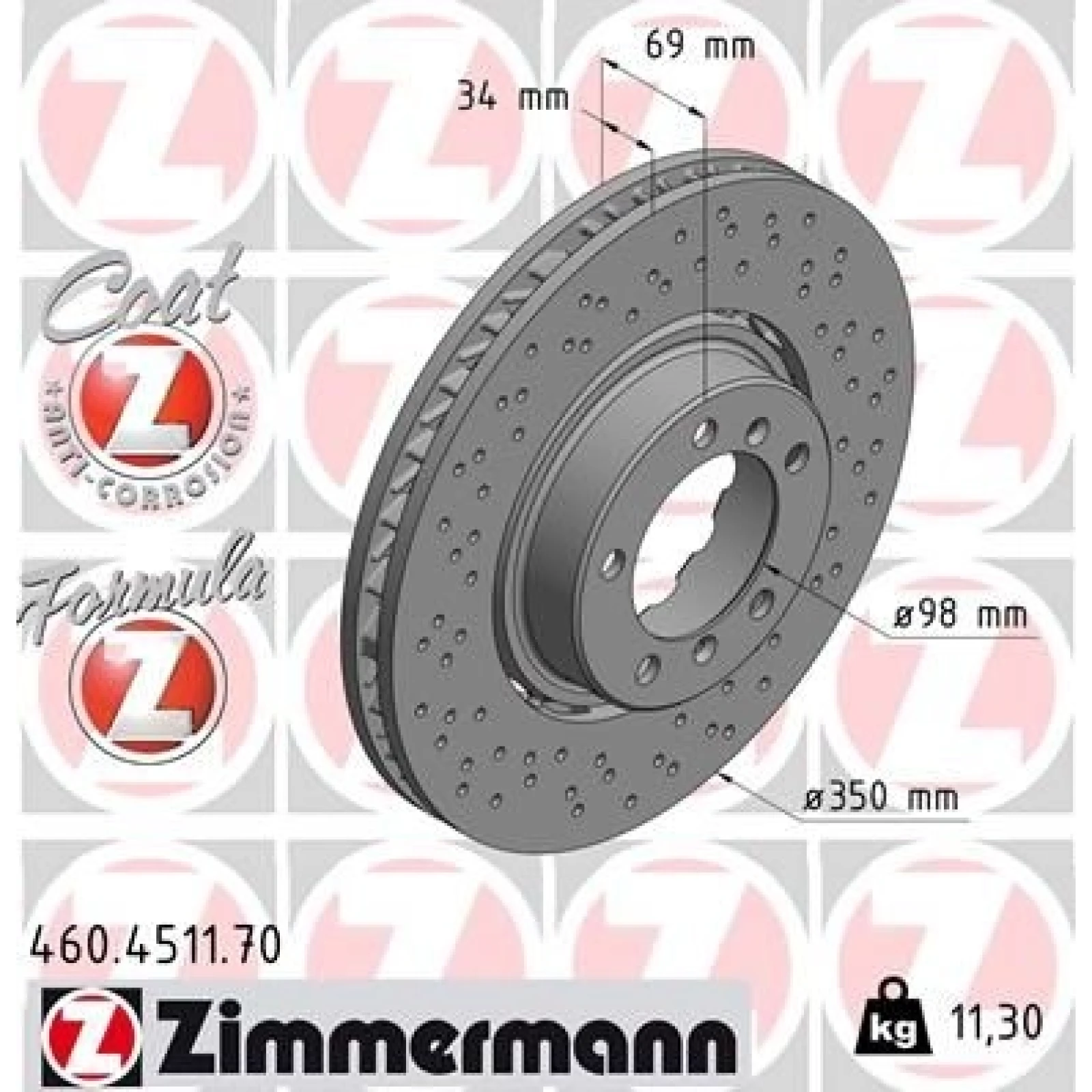 ZIMMERMANN Bremsscheibe 460.4511.70
