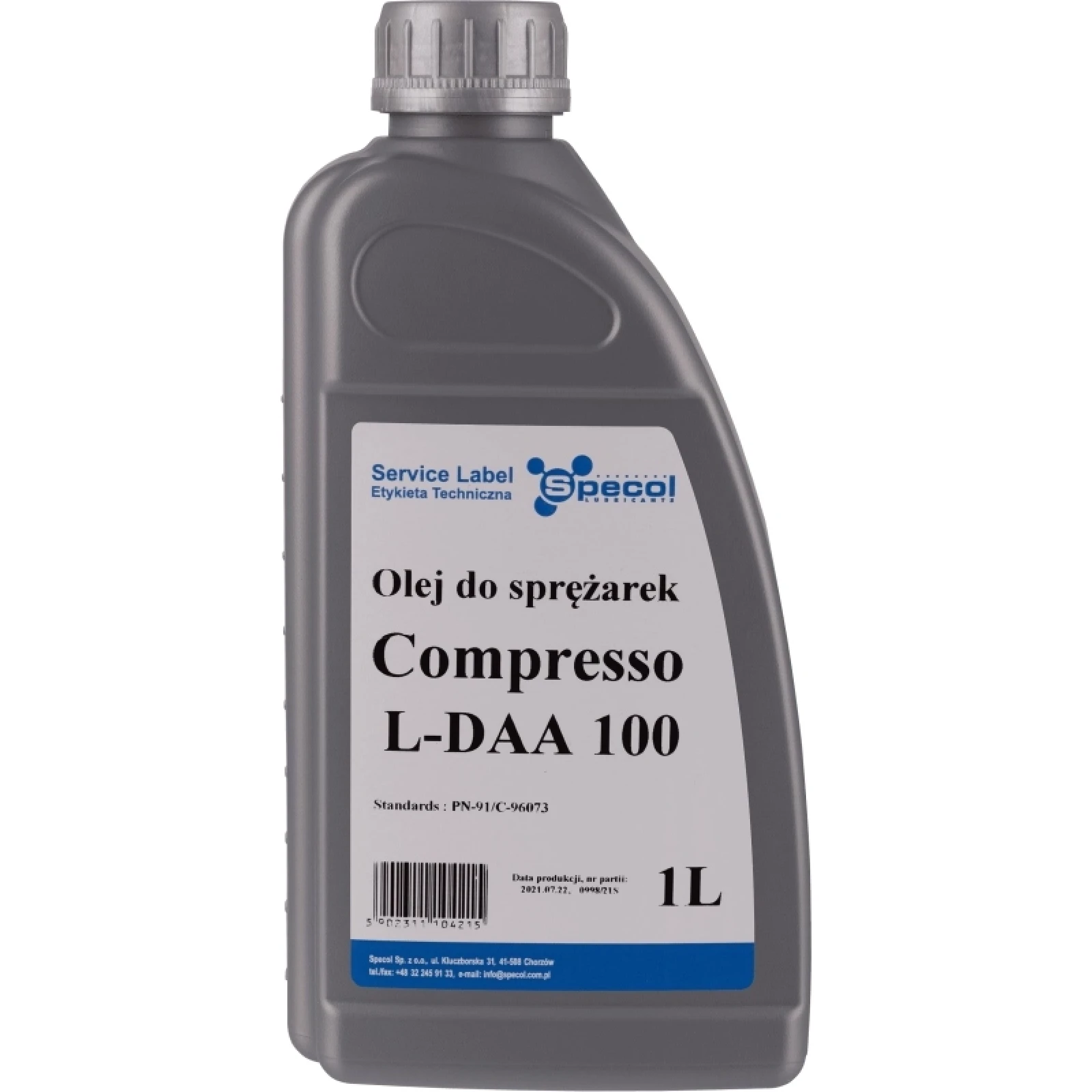 Specol Compresso L-Daa 100 1L Íl / für Kompressoren / Pn-91/C-96073, Iso 6743-3A 100628
