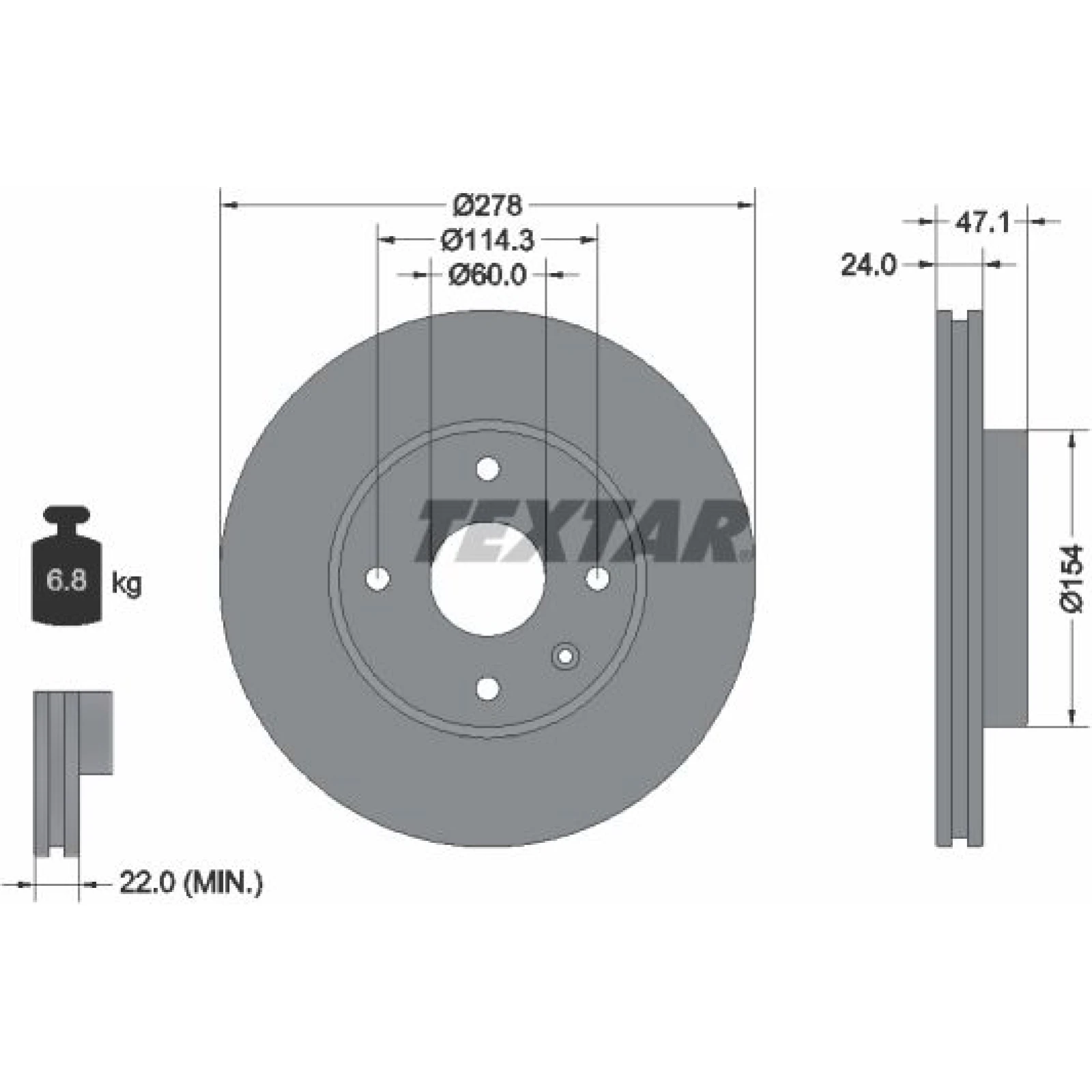 Bremsscheibe Chevrolet P. Epica 06- 278Mm 92227303