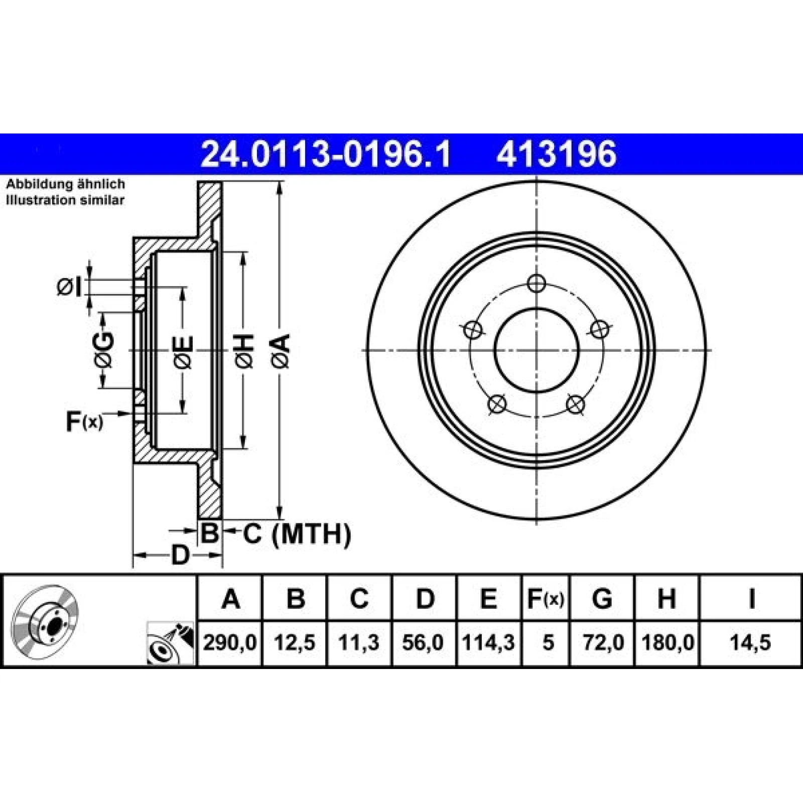 Bremsscheibe 24.0113-0196.1