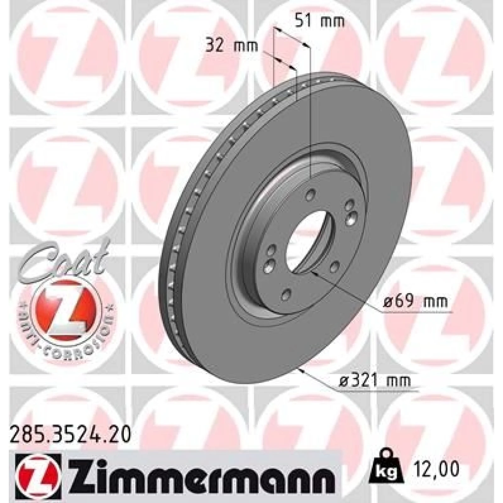 ZIMMERMANN Bremsscheibe 285.3524.20