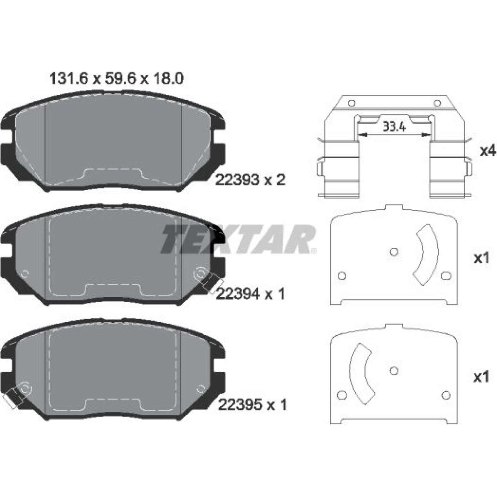 Bremsbelagsatz Hyundai P. Tucson 2,7 04-09 2239301