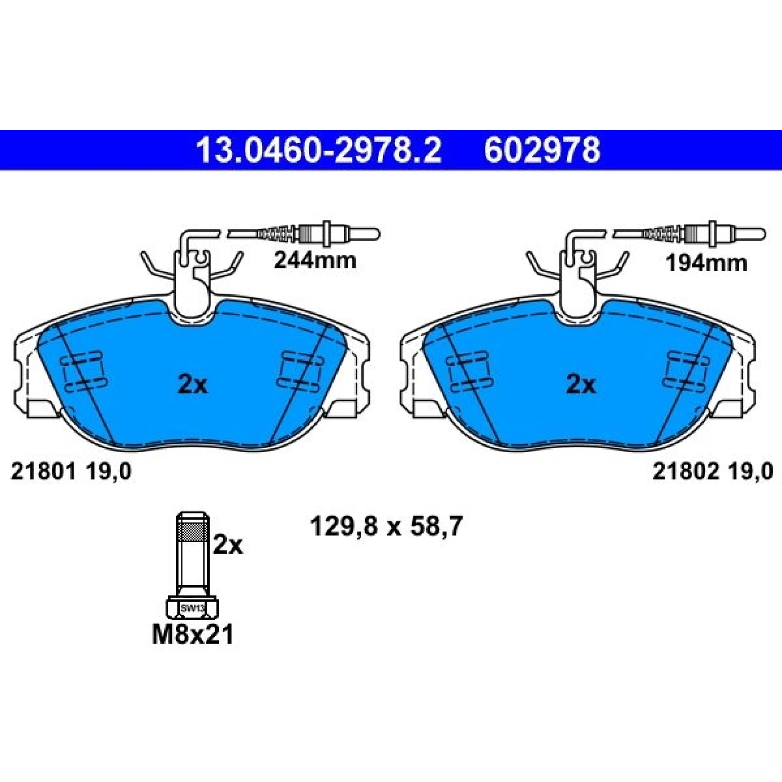 ATE Bremsbeläge 13.0460-2978.2
