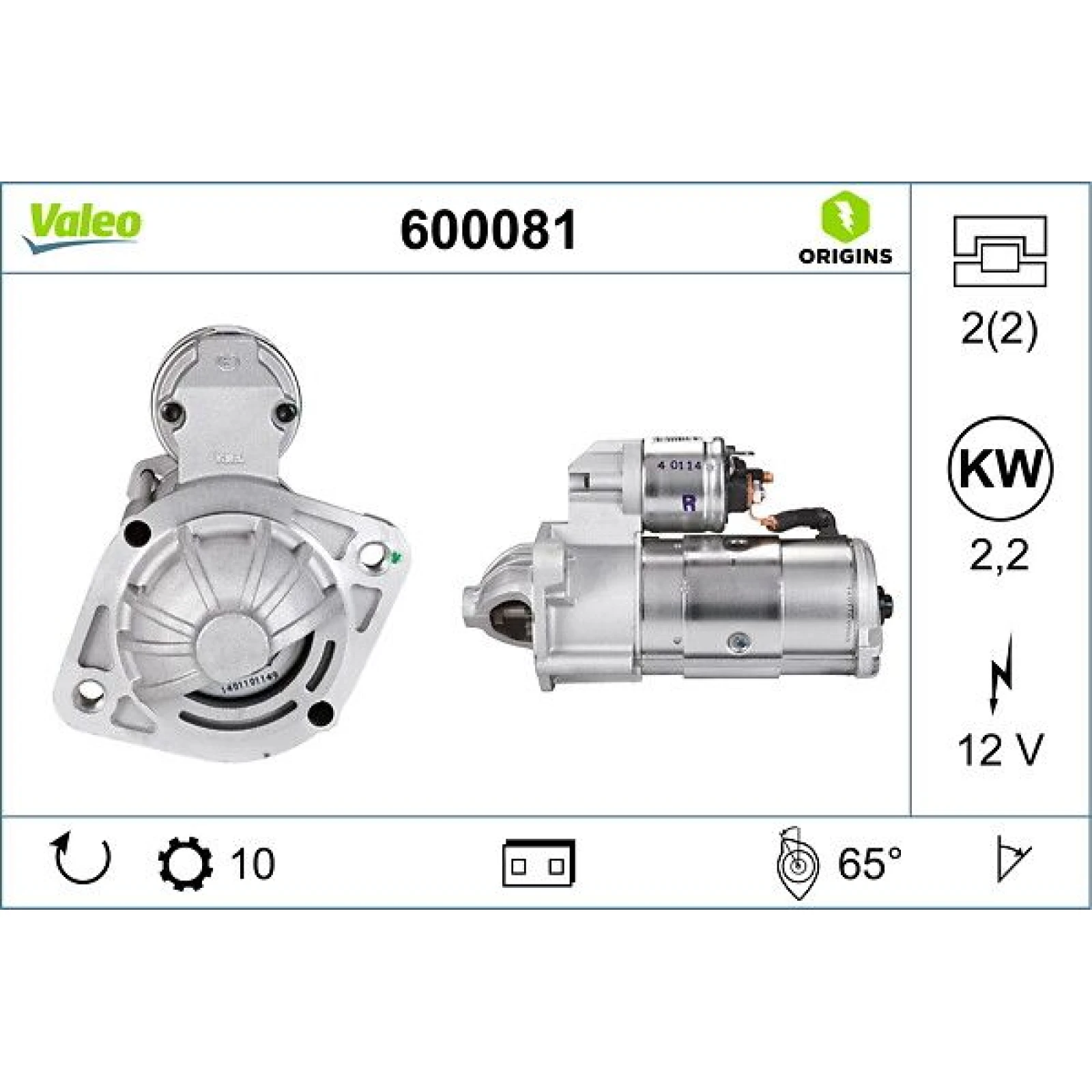 VALEO Anlasser 600081
