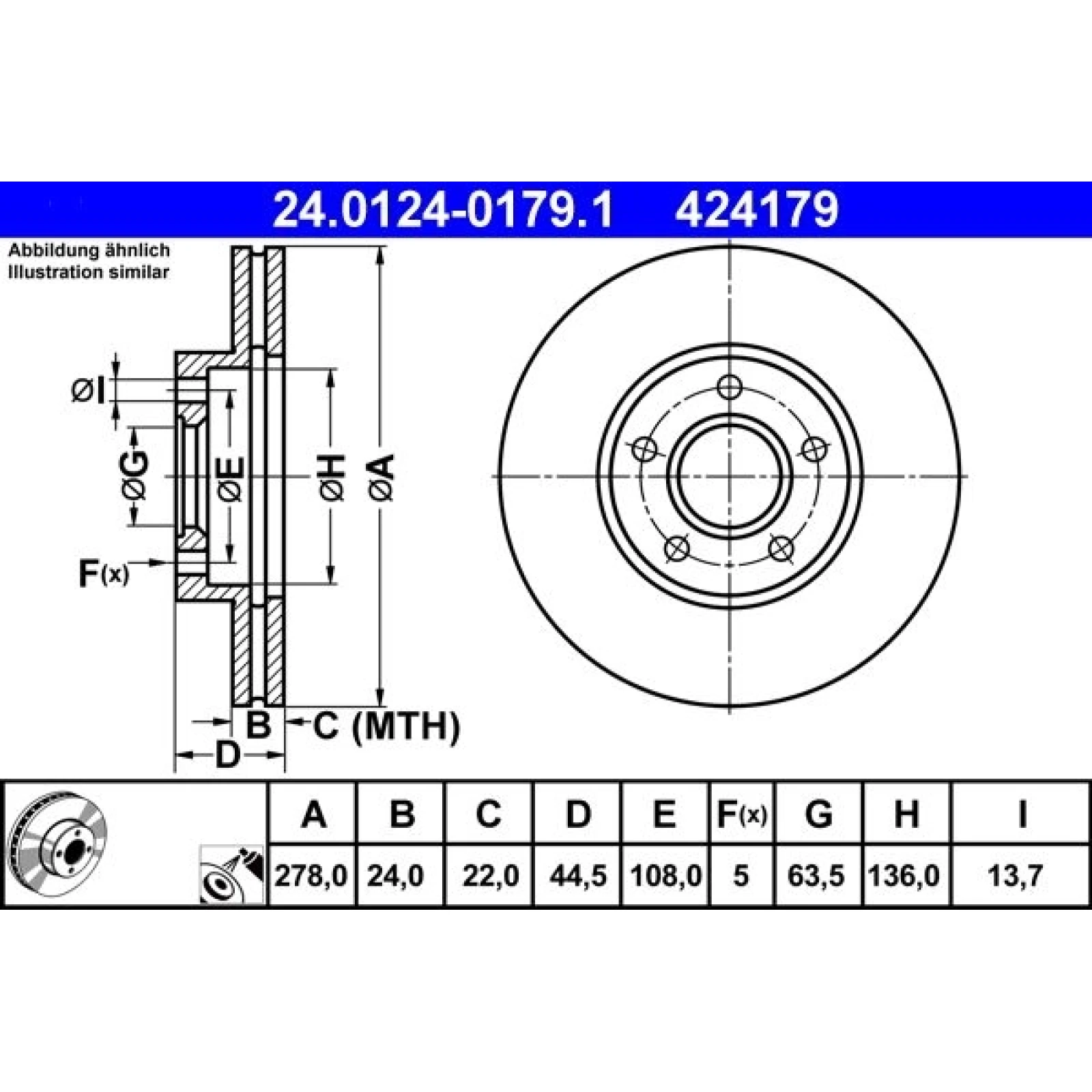 Bremsscheibe 24.0124-0179.1