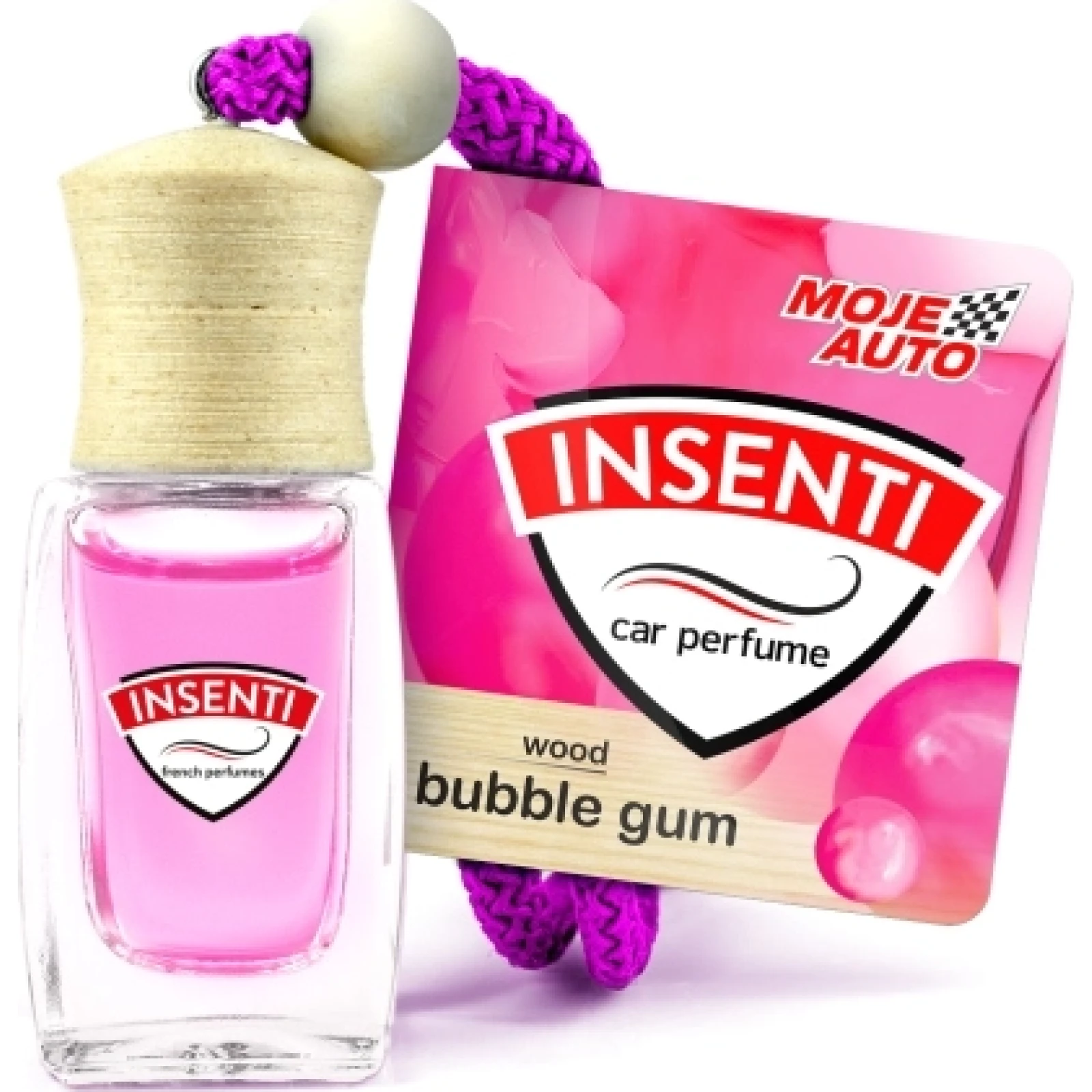 MOJE AUTO AMT15-107 Insenti Wood Lufterfrischer 8 ml – Bubble Gum