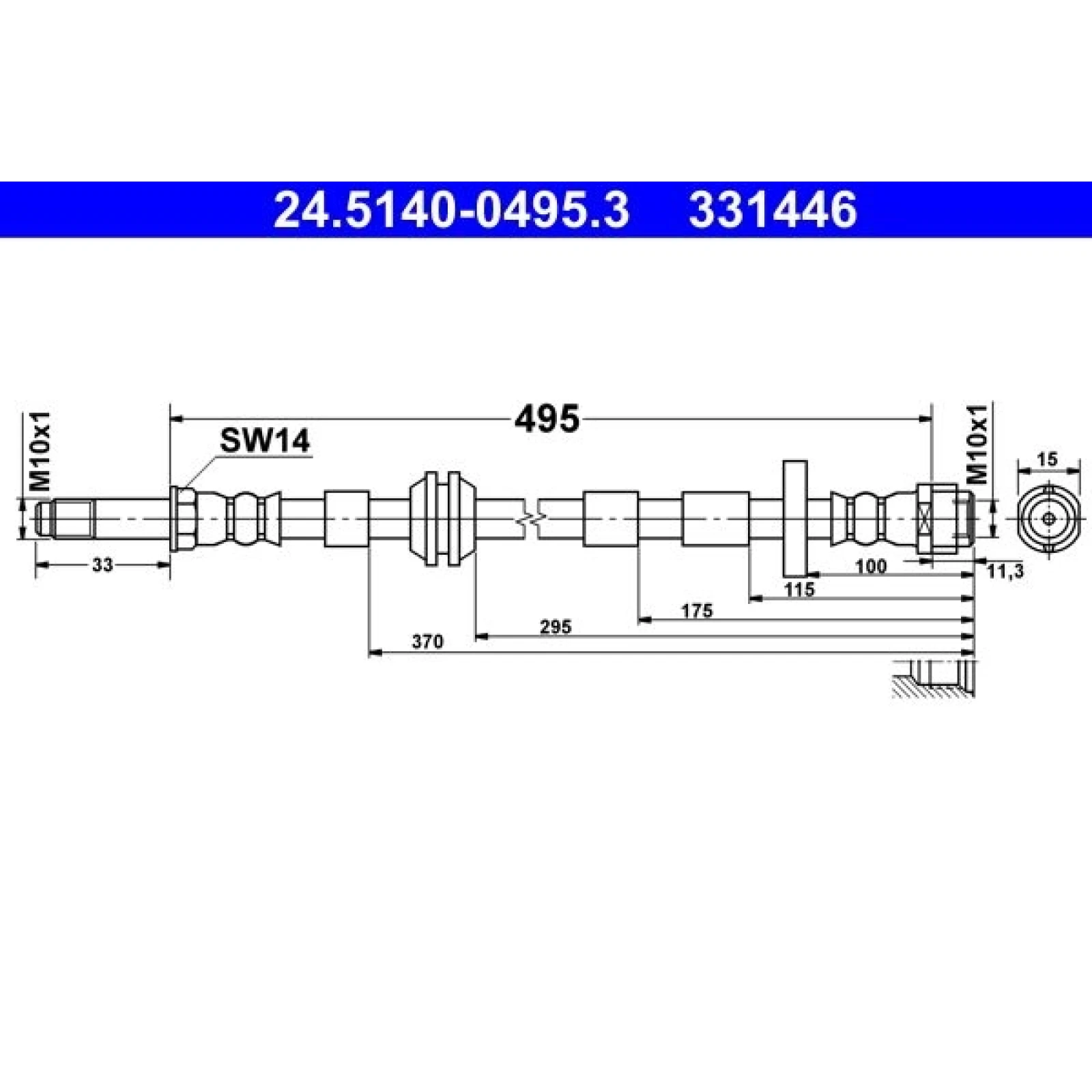 ATE Bremsschlauch 24.5140-0495.3