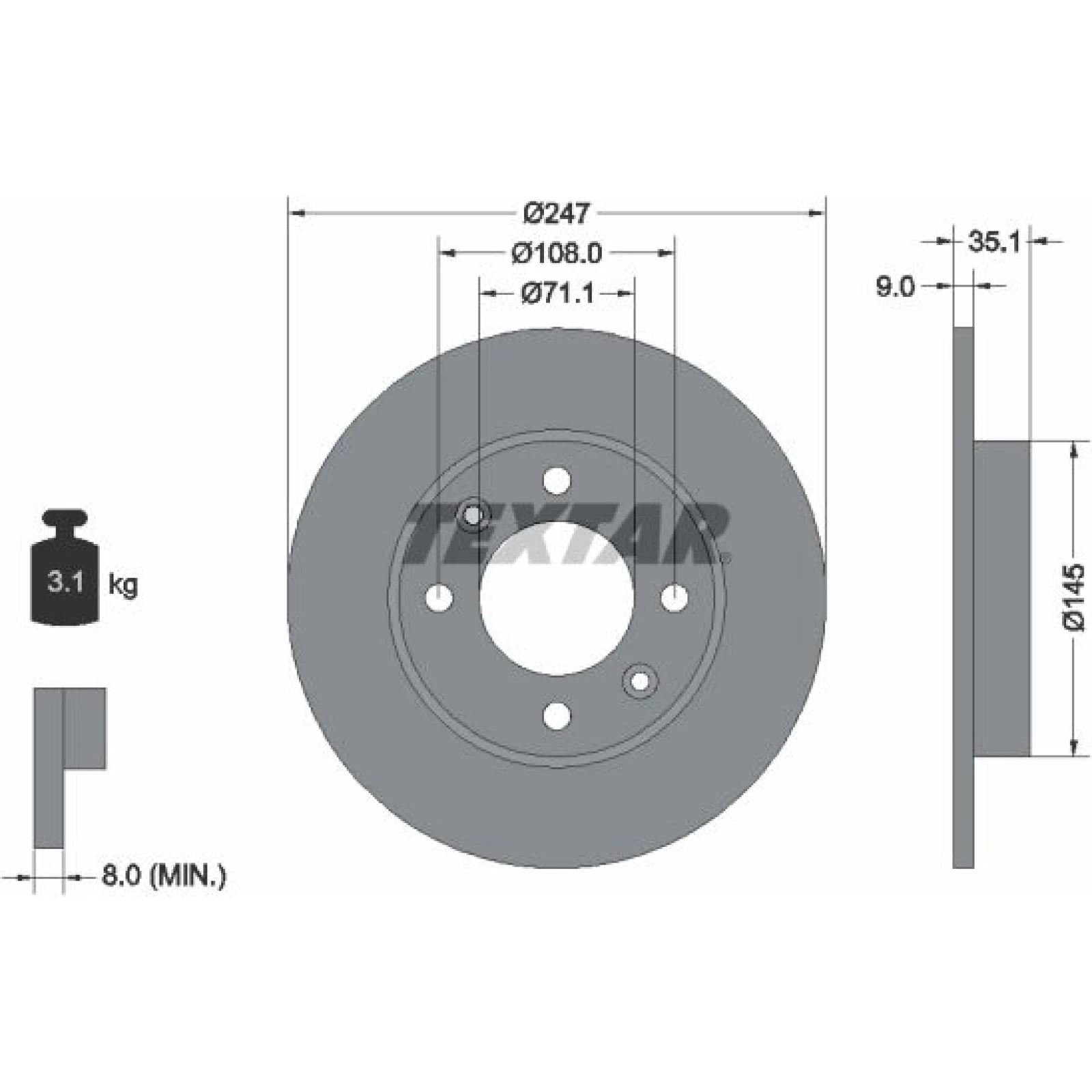 Bremsscheibe Citroen T. C3/Xsar 92111703
