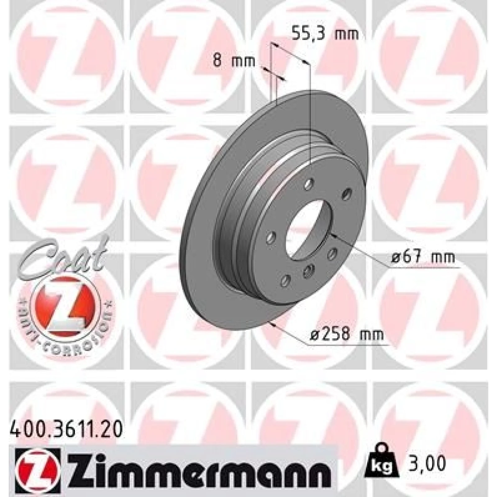 ZIMMERMANN Bremsscheibe 400.3611.20