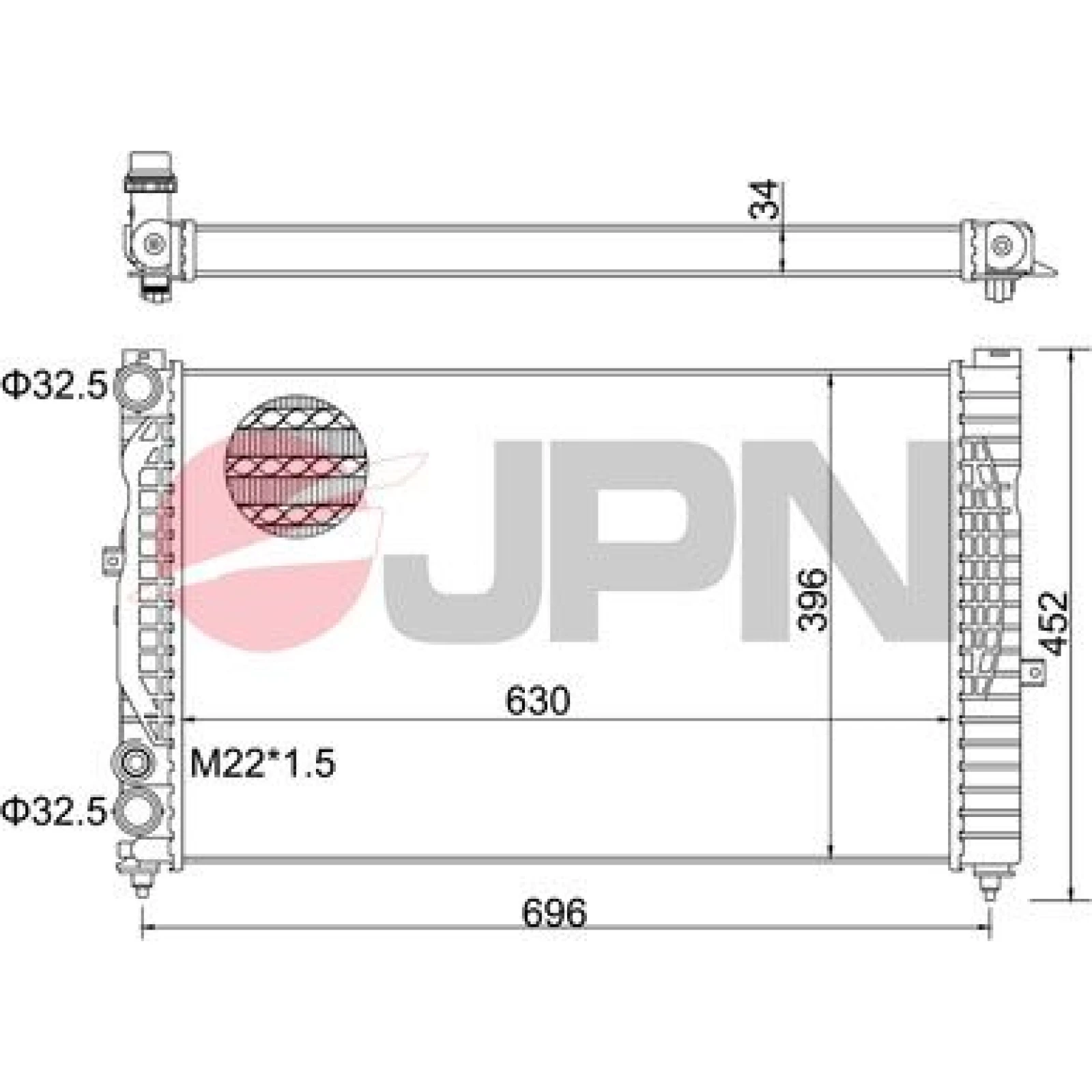 JPN Kühler, Motorkühlung 60C9001-JPN