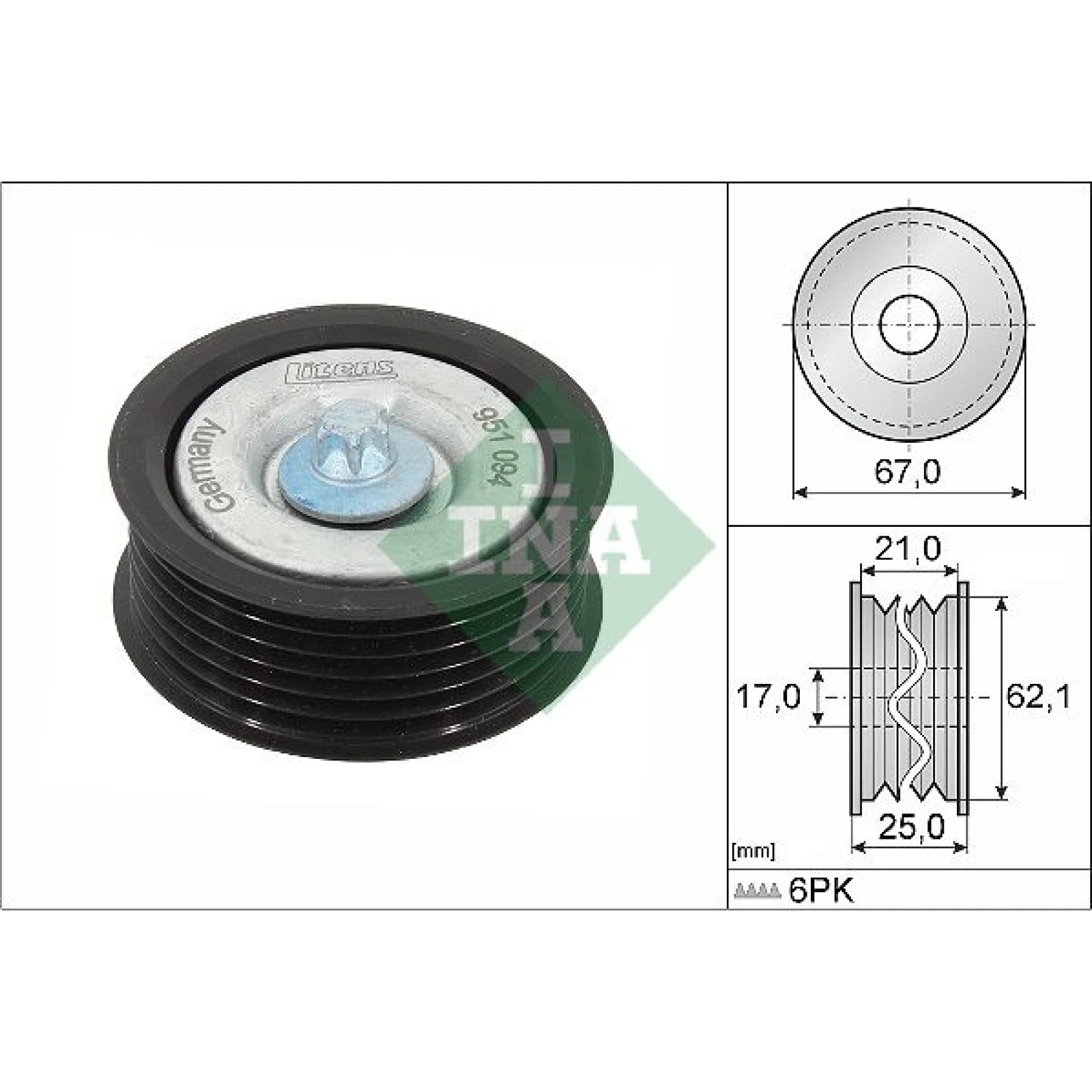 Umlenk-/Führungsrolle, Keilrippenriemen 532 0629 10