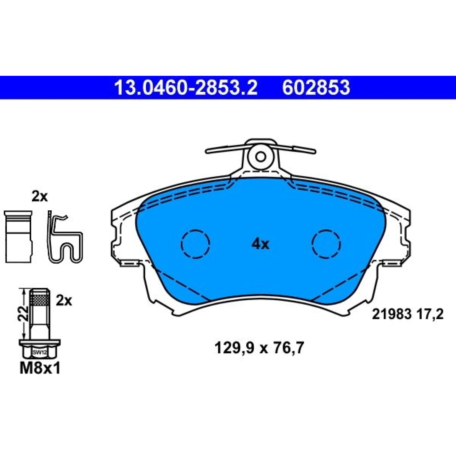 Bremsbelagsatz Volvo P. S40/V40 1,6-2,0 95-04 13.0460-2853.2