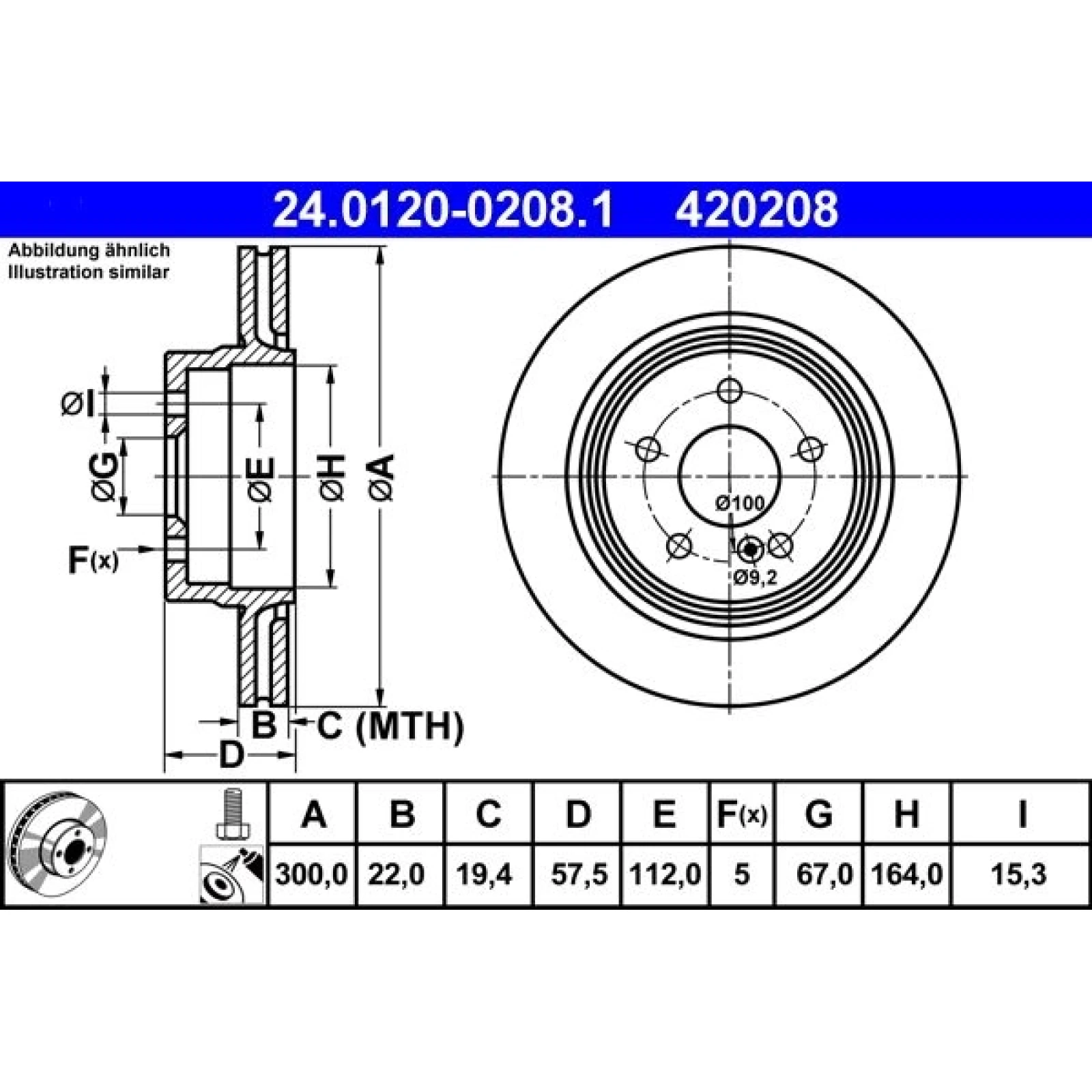 Bremsscheibe Db T. W204/S204/C207/A207 07 24.0120-0208.1