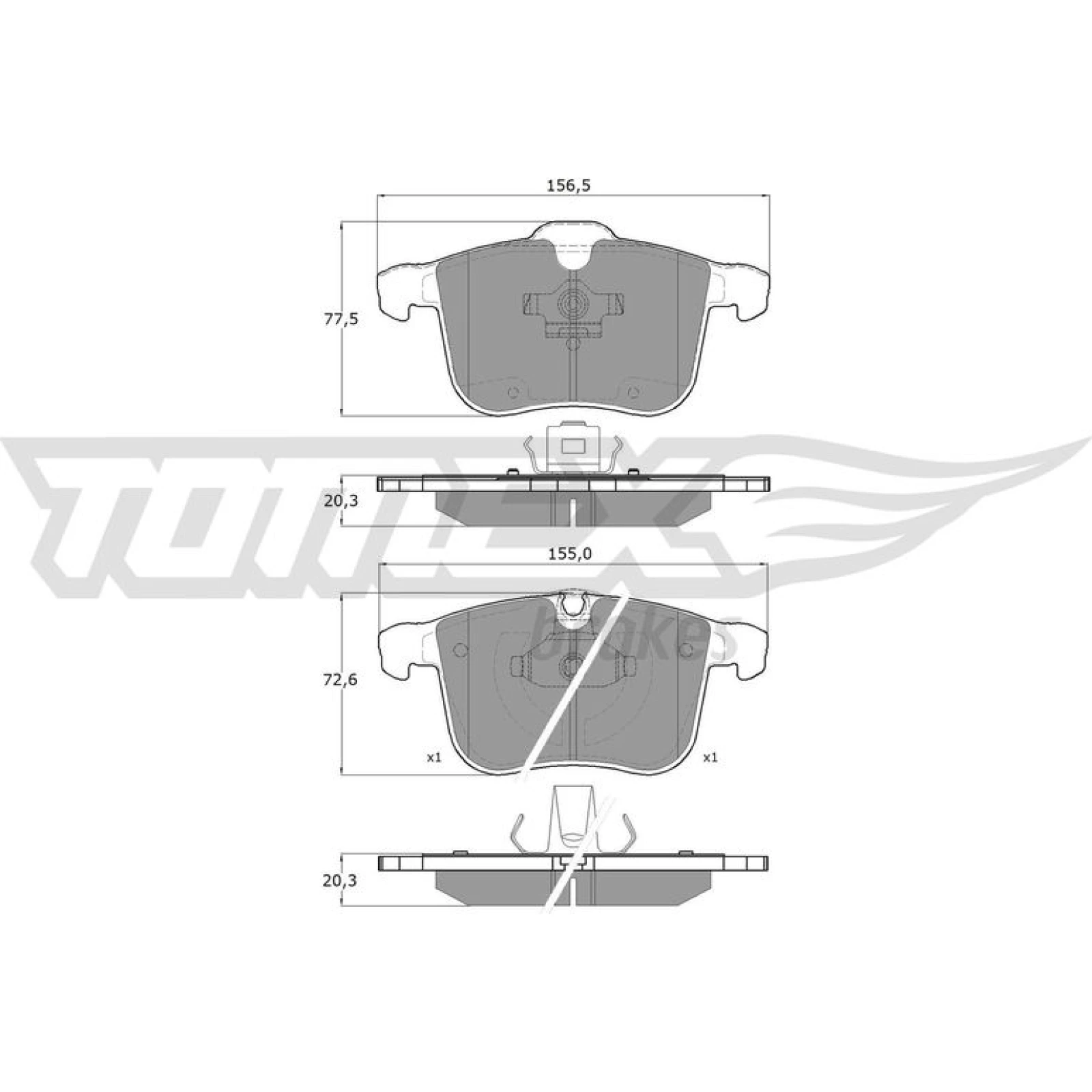 TOMEX brakes Bremsbelagsatz, Scheibenbremse TX 16-19