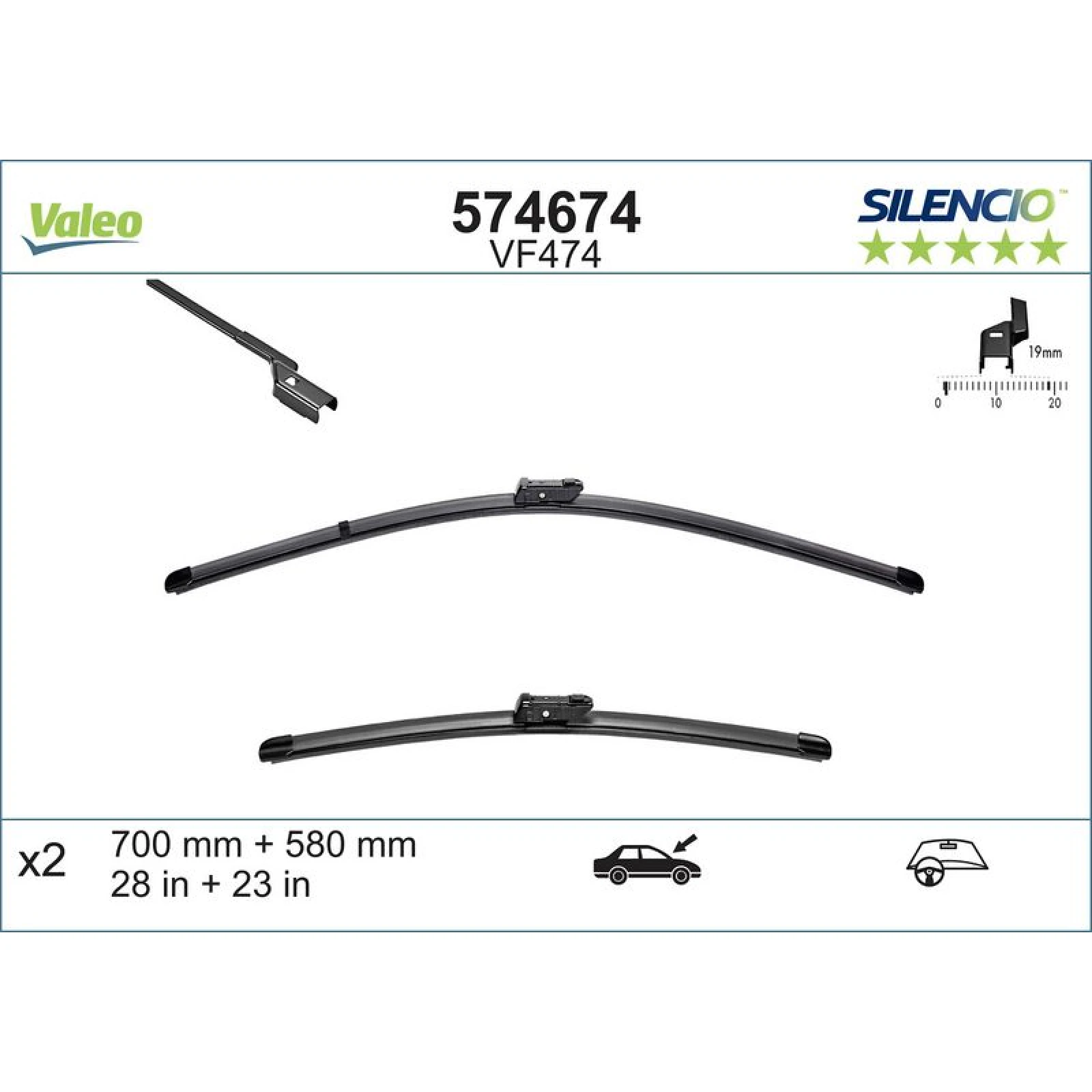 VM474 VALEO Silencio X.TRM Wischer 574674
