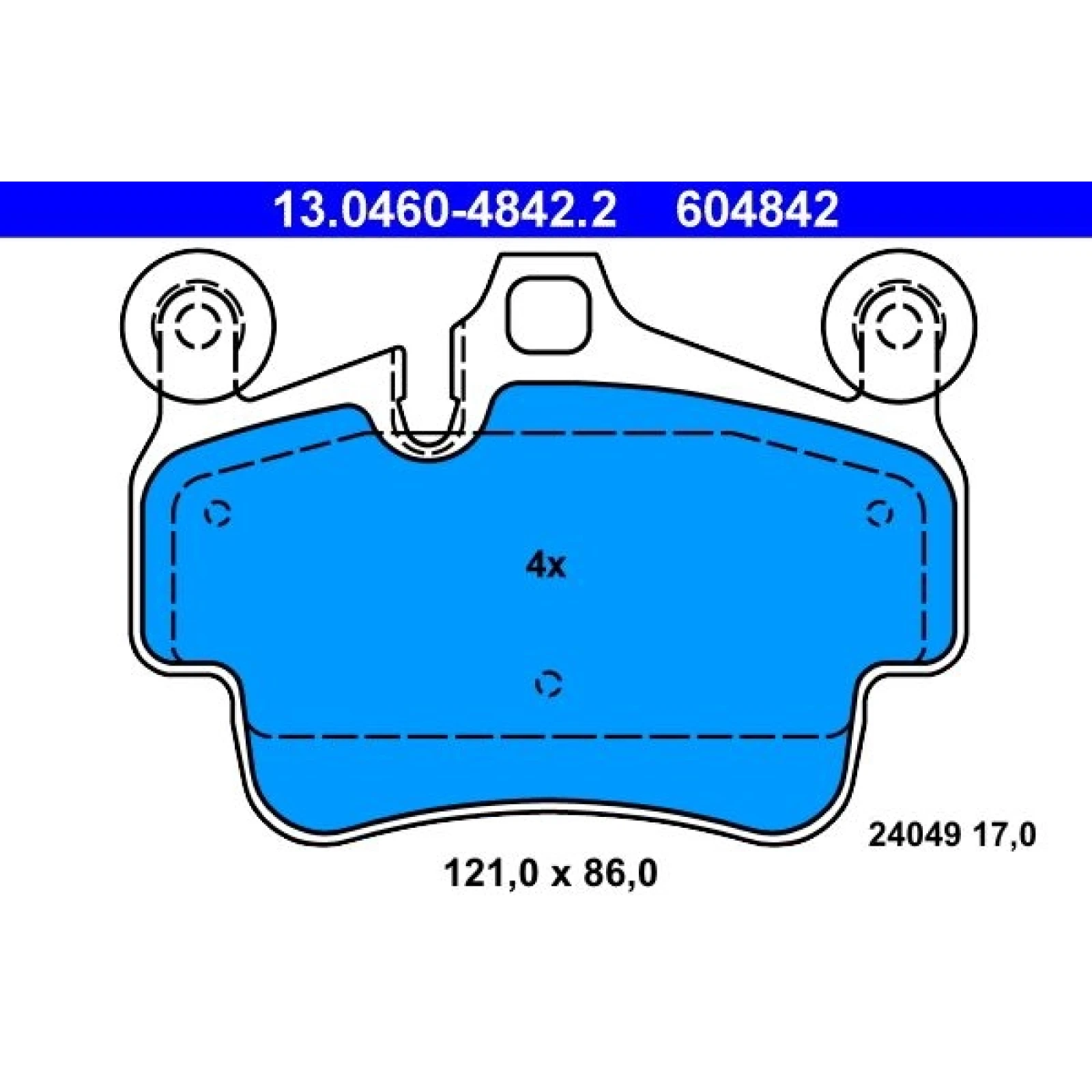 Bremsbelagsatz Porsche P./T. 911 3,6-3,8 04-12 13.0460-4842.2