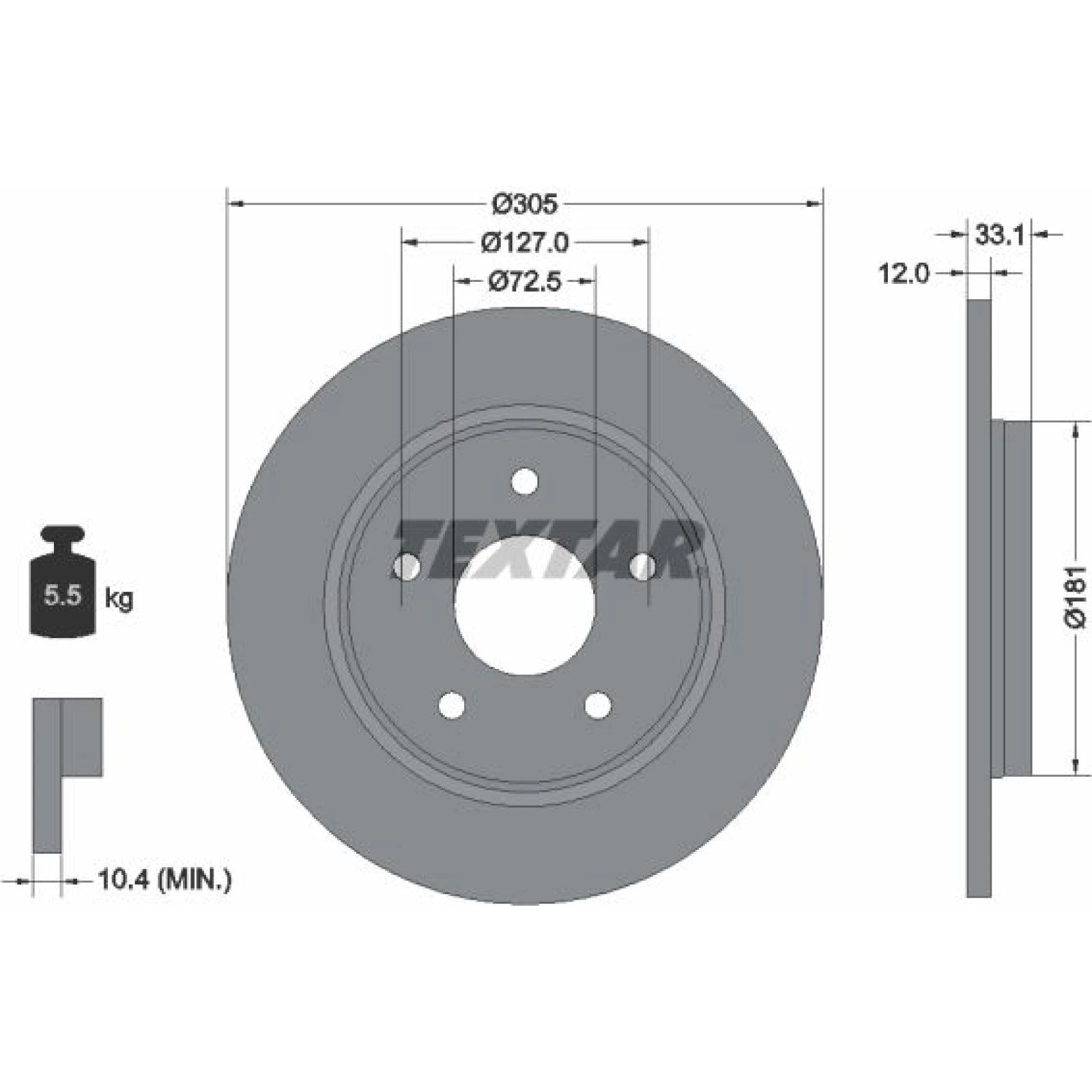 Textar Bremsscheibe 92181005