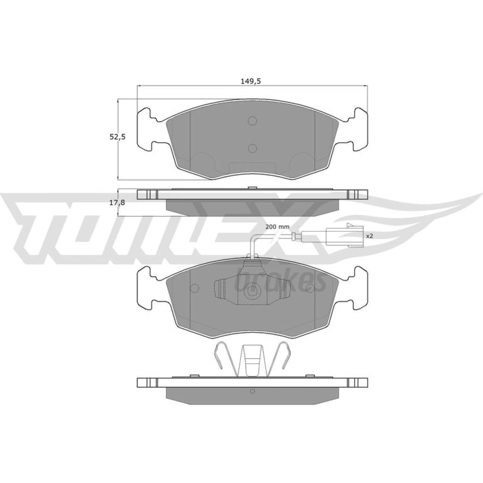 TOMEX brakes Bremsbelagsatz, Scheibenbremse TX 16-88