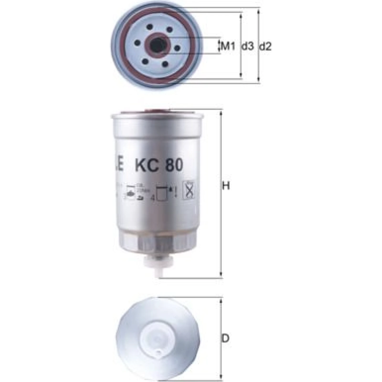MAHLE Kraftstofffilter KC 80