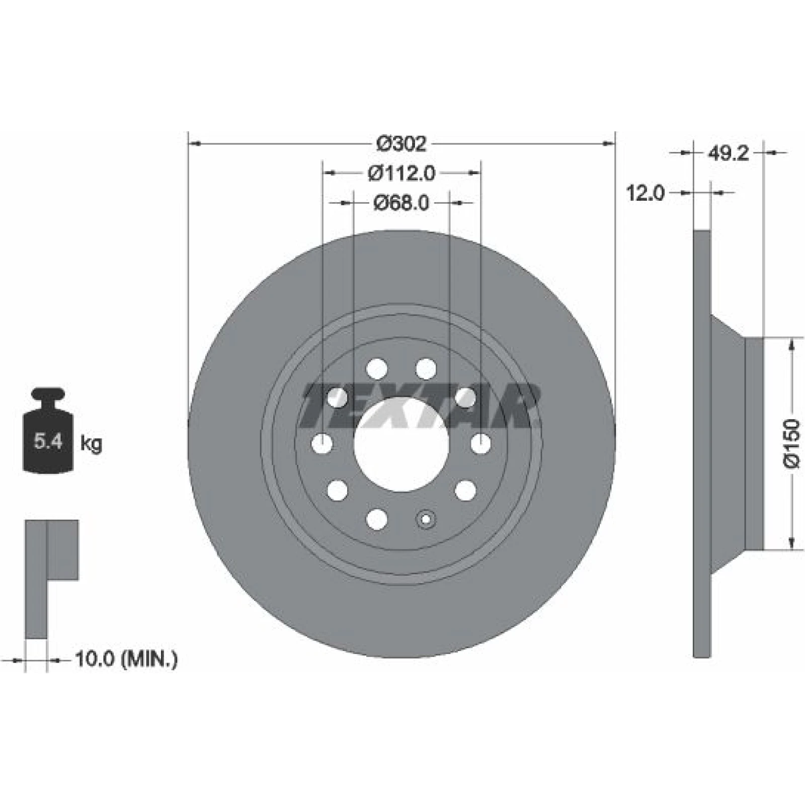 Bremsscheibe Vw T. A6 04- 302Mm 92132503
