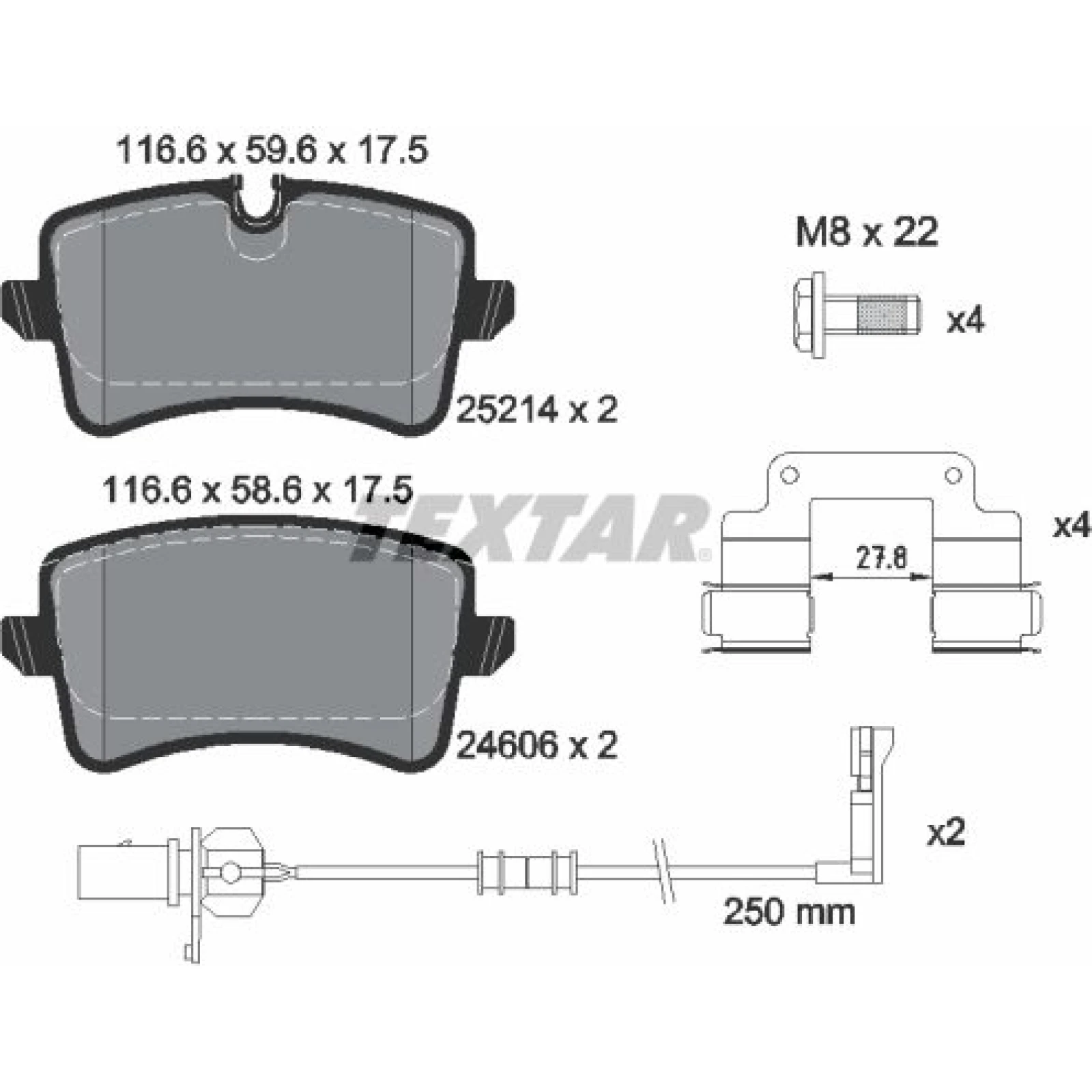 Bremsbelagsatz Audi T. A8 3.0 Tdi Quattro 15 2521405