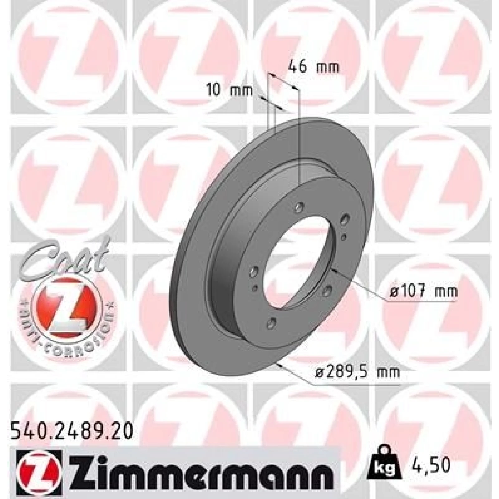 ZIMMERMANN Bremsscheibe 540.2489.20